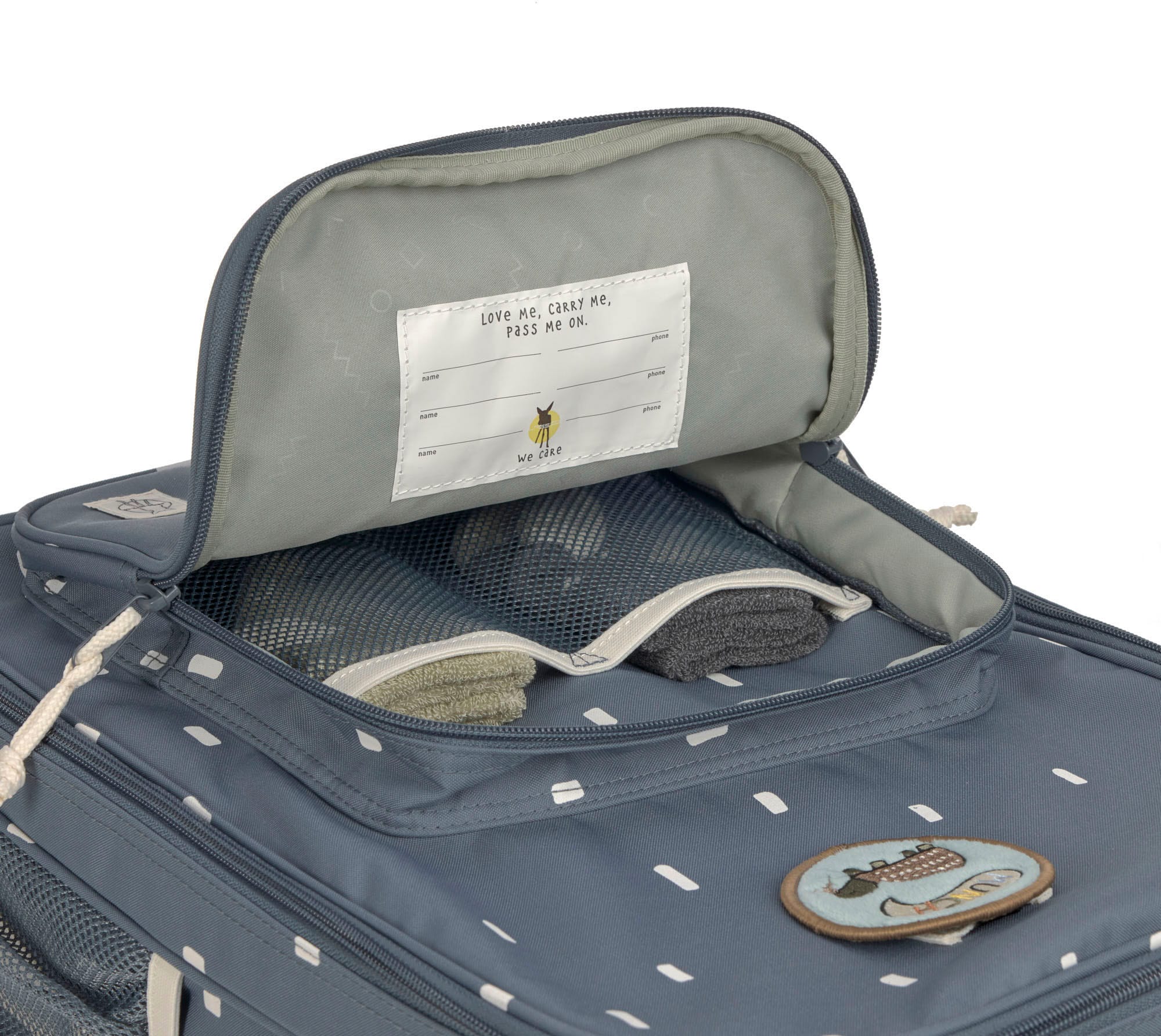 LÄSSIG Kinderkoffer »Happy Prints, Trolley, Midnight Blue«, 2 Rollen