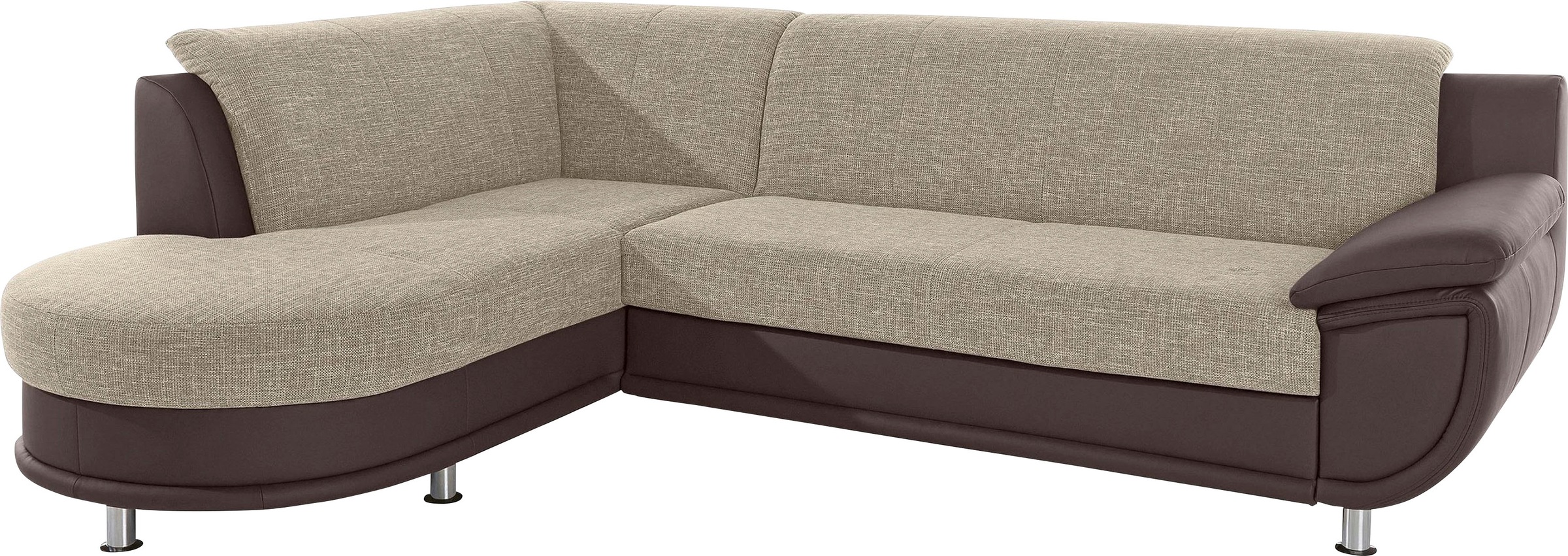 TRENDMANUFAKTUR Ecksofa »Rondo 3, zeitlos und bequem, Materialmix, breite A günstig online kaufen