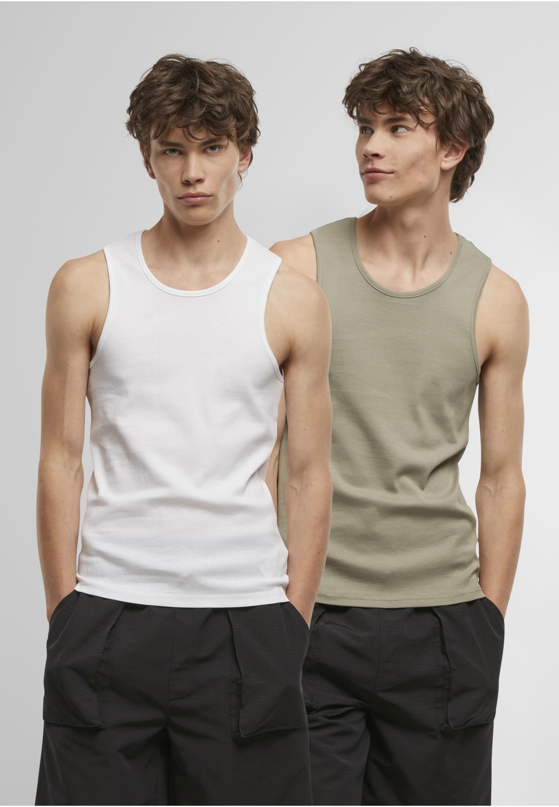 URBAN CLASSICS Tanktop »Urban Classics Ribbed Undershirt 2-Pack« 1 Stk.