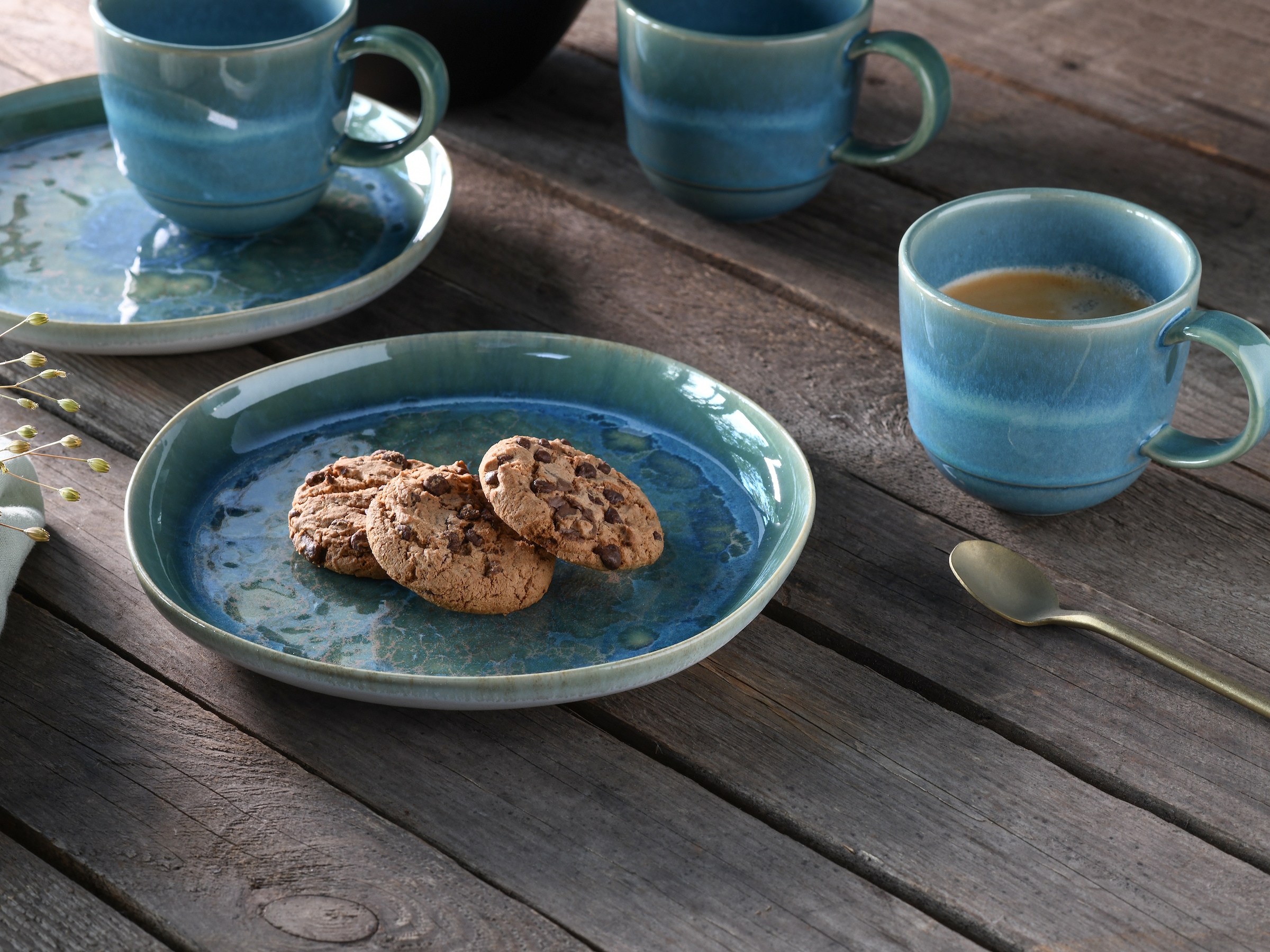 CreaTable Brotteller »Yuki« Teller Set, reaktiver Digitaldruck, jedes Stück ein Unikat