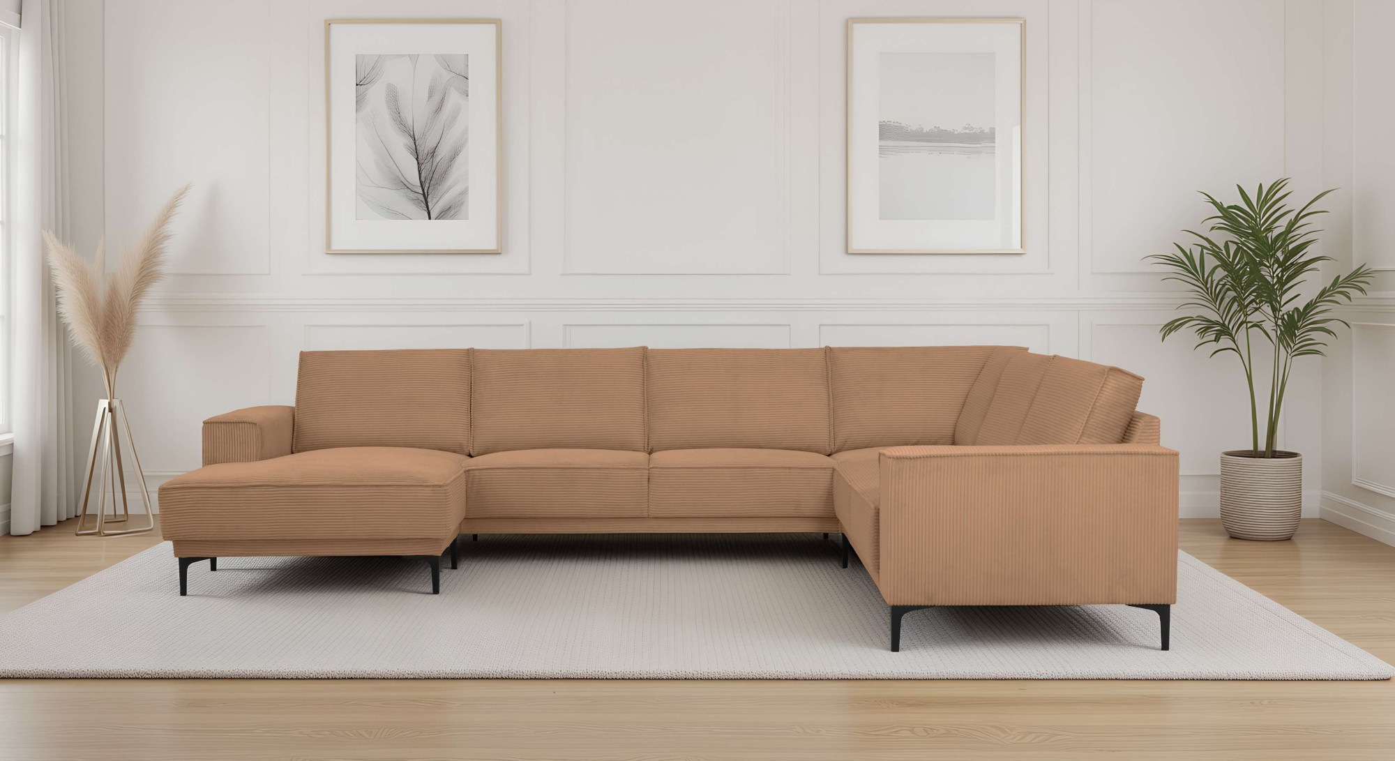PLACES OF STYLE Wohnlandschaft »XXL Sofa Oland, Struktur, Flachgewebe, Luxu günstig online kaufen