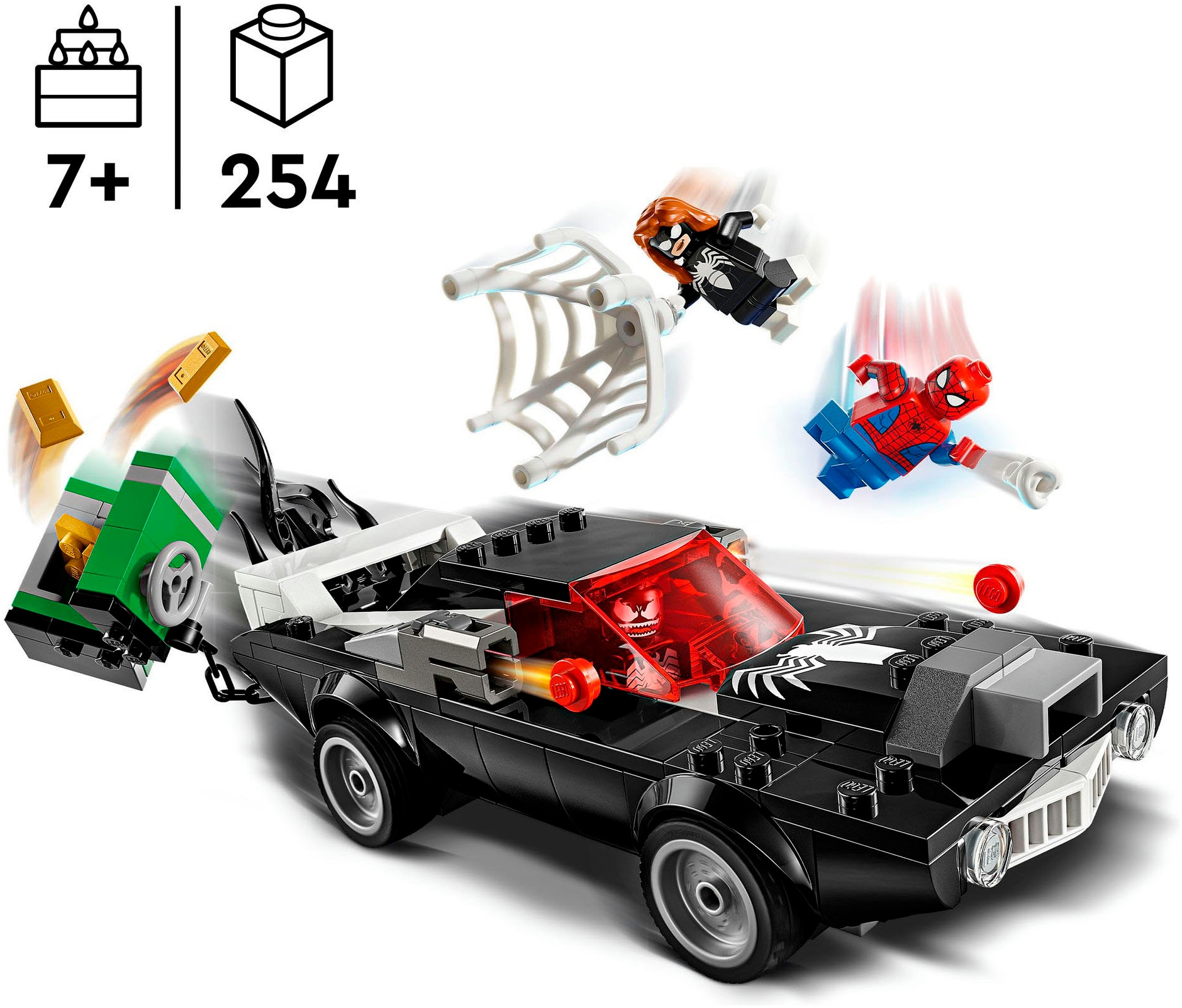 LEGO® Konstruktionsspielsteine »Spider-Man vs. Venom Muscle-Car (76309), LEGO Super Heroes«, (254 St.), Made in Europe