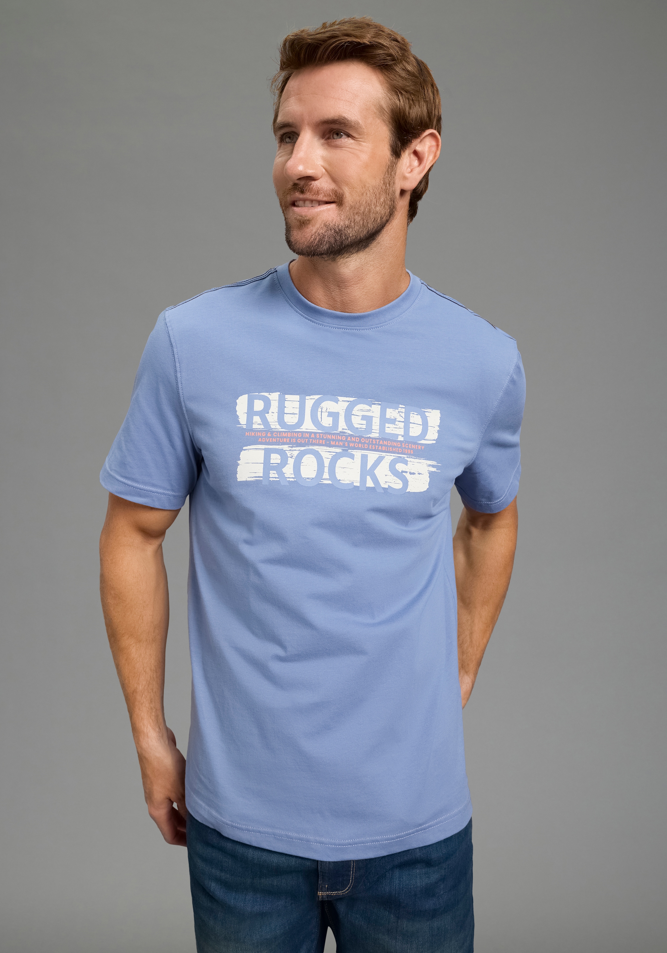 Man's World Rundhalsshirt »Neue Kollektion!« casual Stil, Kurzarm, normale Passform, bedruckt