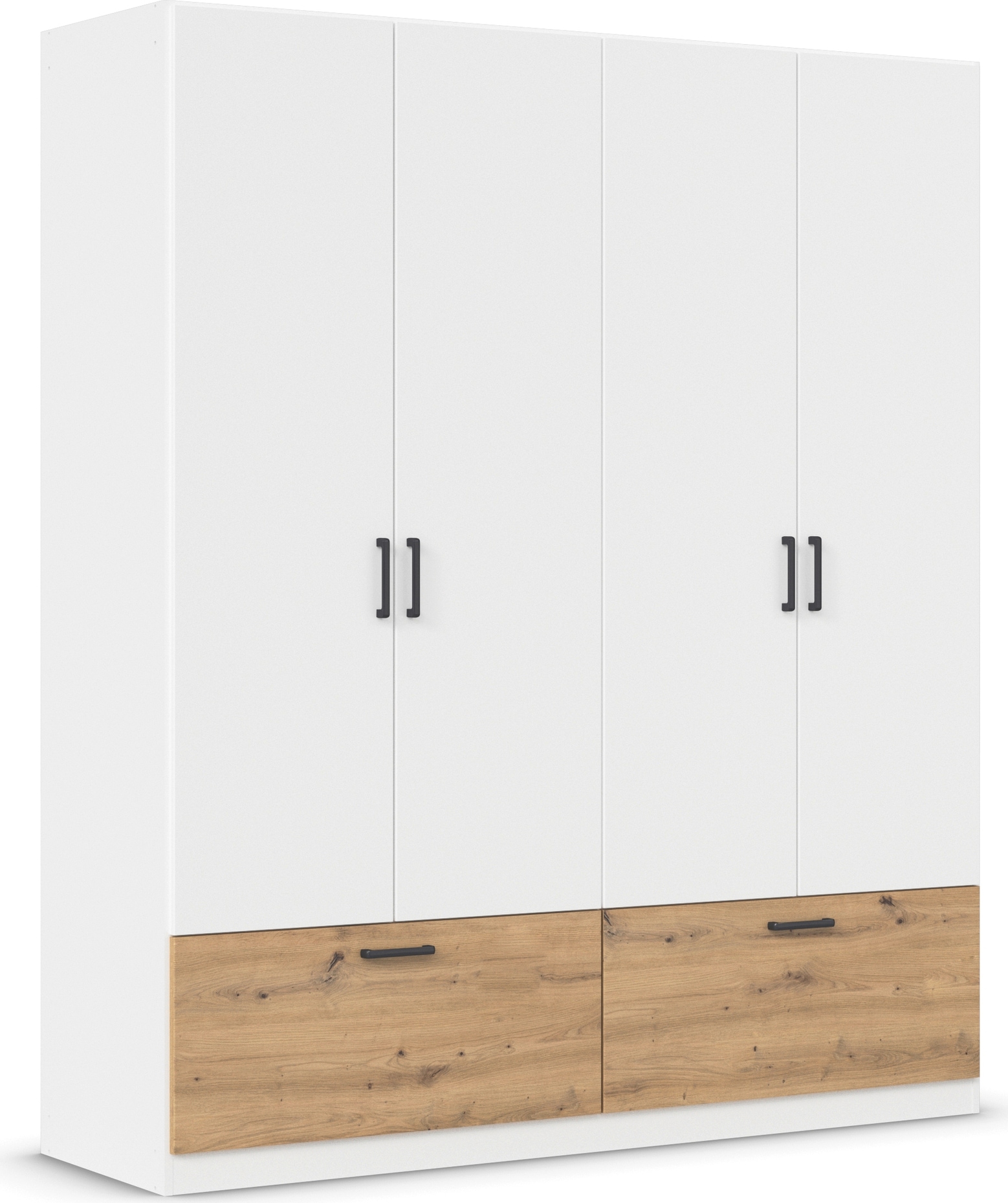 rauch Drehtürenschrank »Kleiderschrank Schrank Garderobe Wäscheschrank BARI«, mit Schubkästen und modernem Griff in Graumetallic MADE IN GERMANY