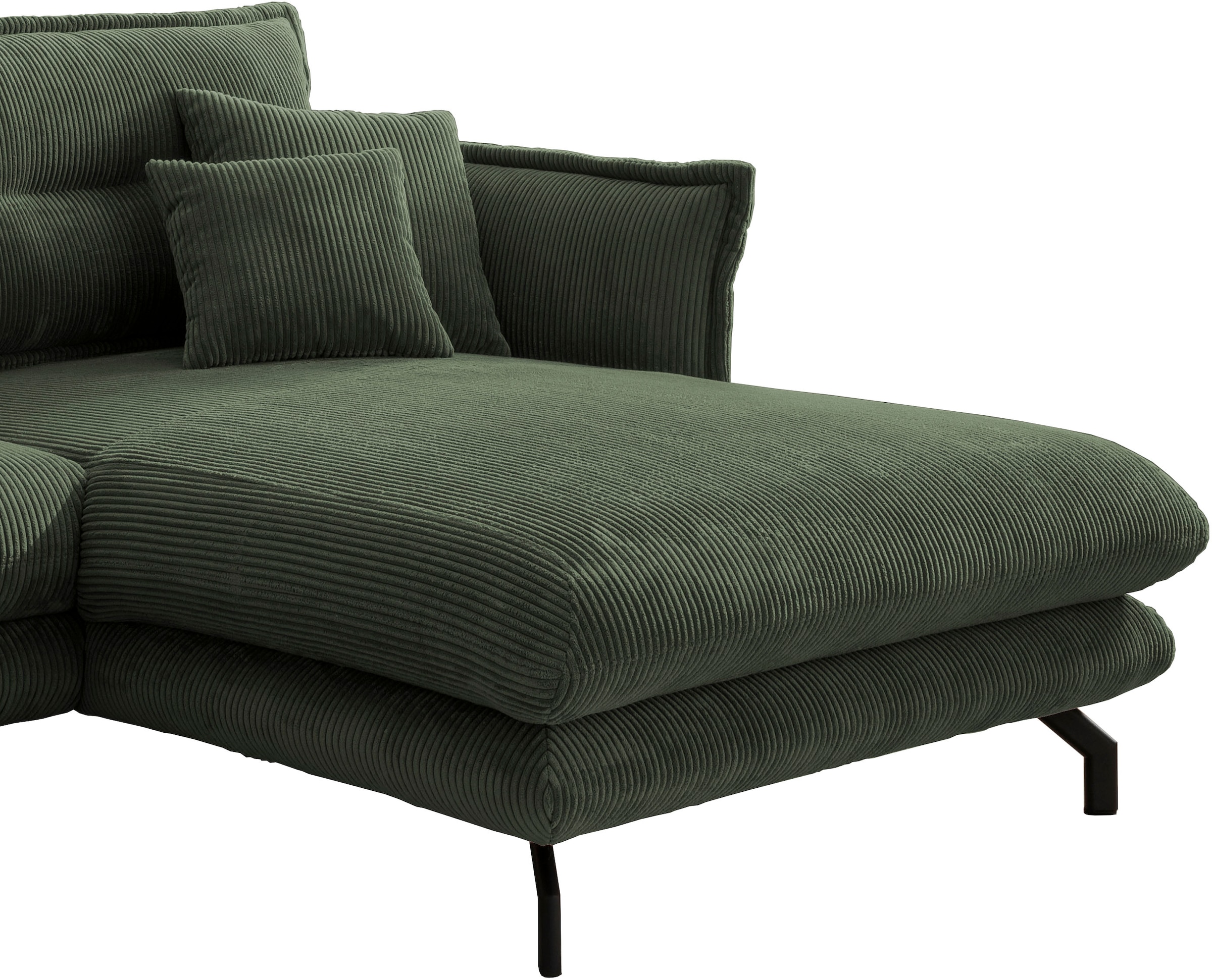 Home affaire Ecksofa »LAVA Breite 255 cm, modern und elegant, aktuelle Kissenoptik, L-Form« Armlehnen verstellbar