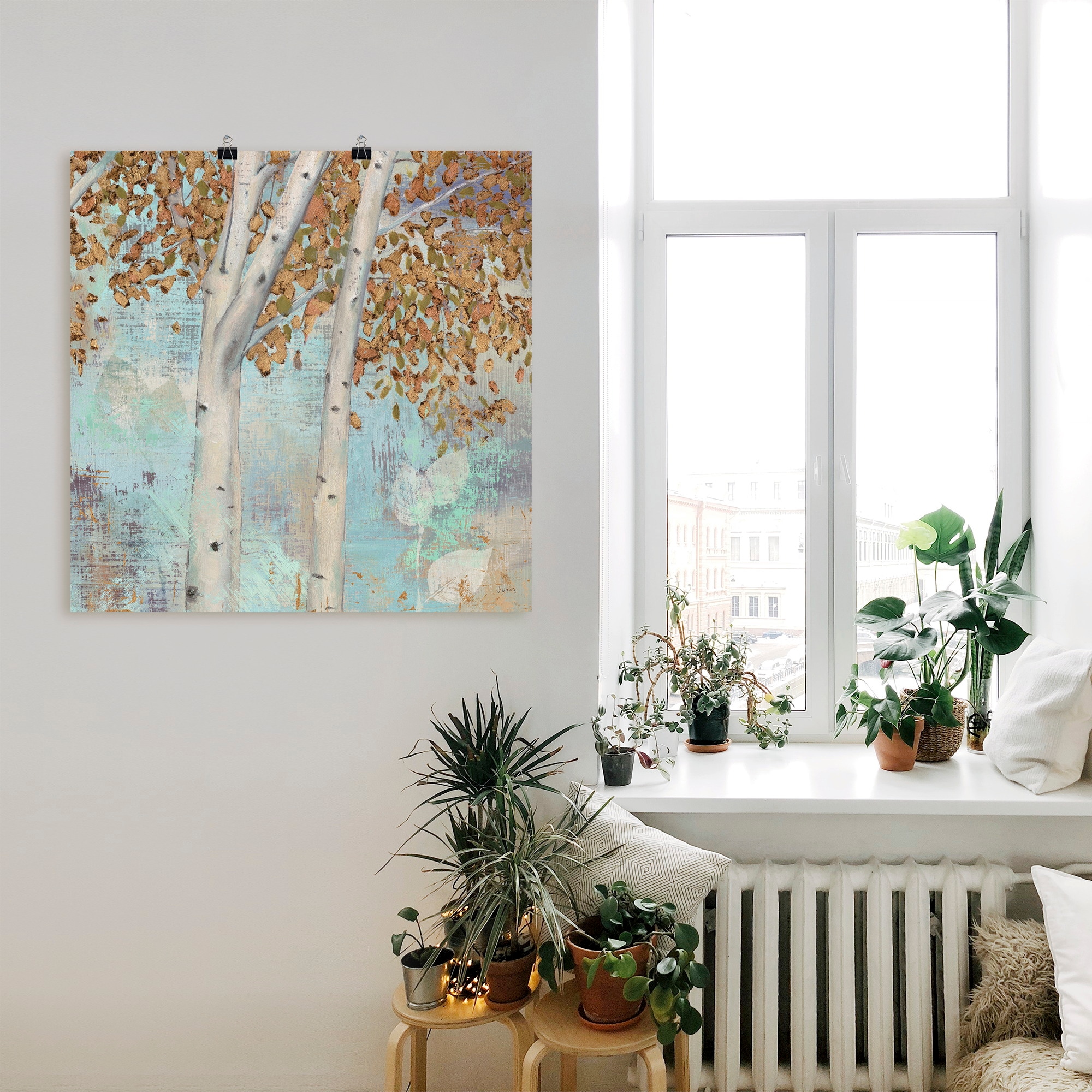 Artland Wandbild »Goldener Wald II«, Bäume, (1 St.), als Leinwandbild, Poster in verschied. Größen