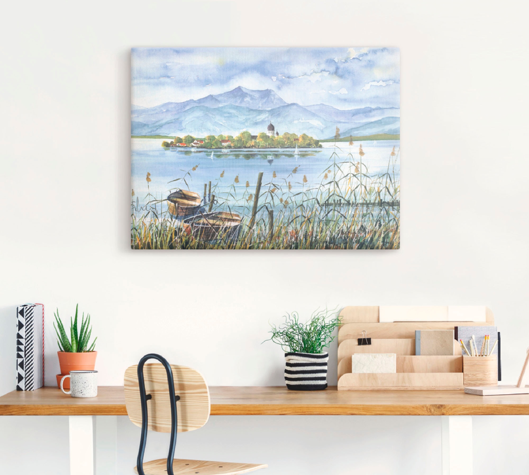 Artland Wandbild "Seeblick Herreninsel", Gewässer, (1 St.), als Leinwandbil günstig online kaufen