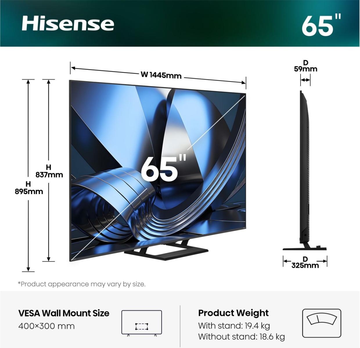 Hisense QLED-Fernseher »65U7DSE« 164 cm/65 ″ Smart-TV