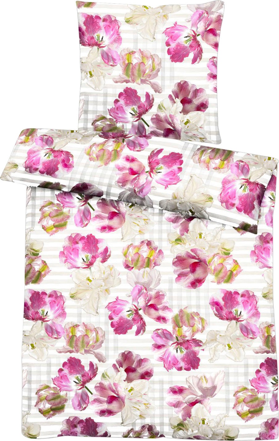 APELT Bettwäsche »Nelly« 2 Stk. tlg. elegante Papageientulpe und modernes A günstig online kaufen