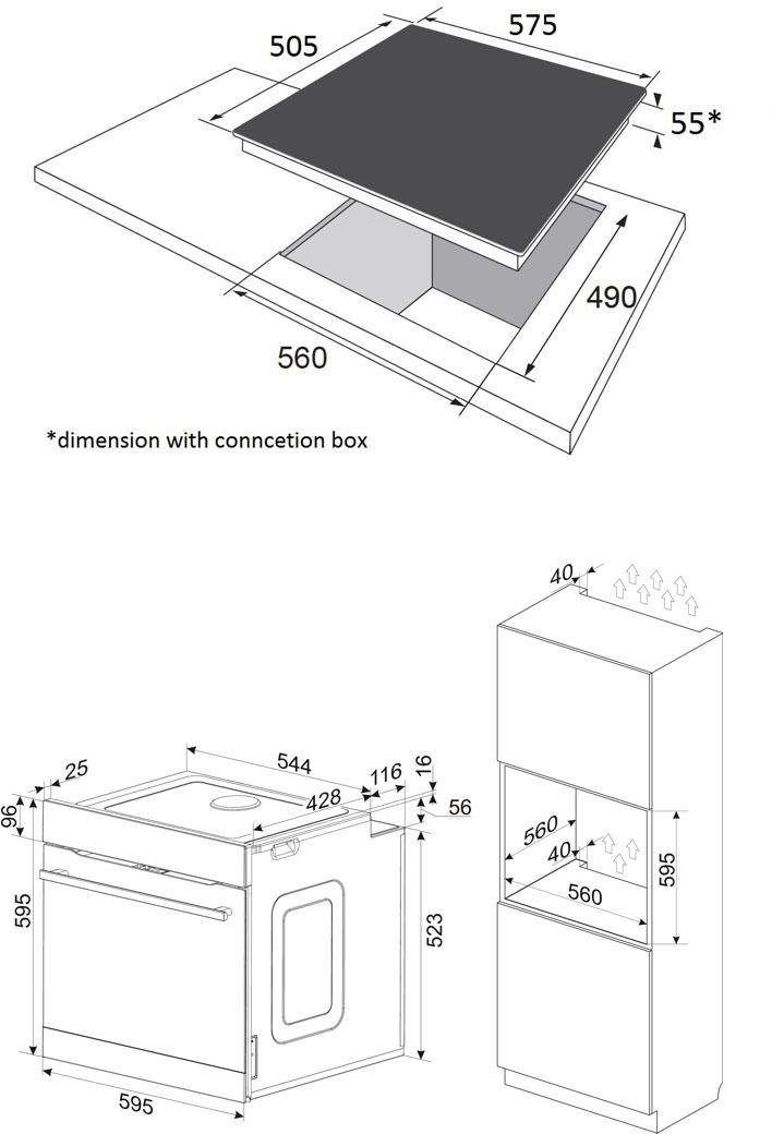 Amica Backofen-Set »BOXI 955 000 E«, BOXI 955 000 E, mit 2-fach-Teleskopauszug, 2fach-Teleskopauszug, Heißluft, XXL Volumen