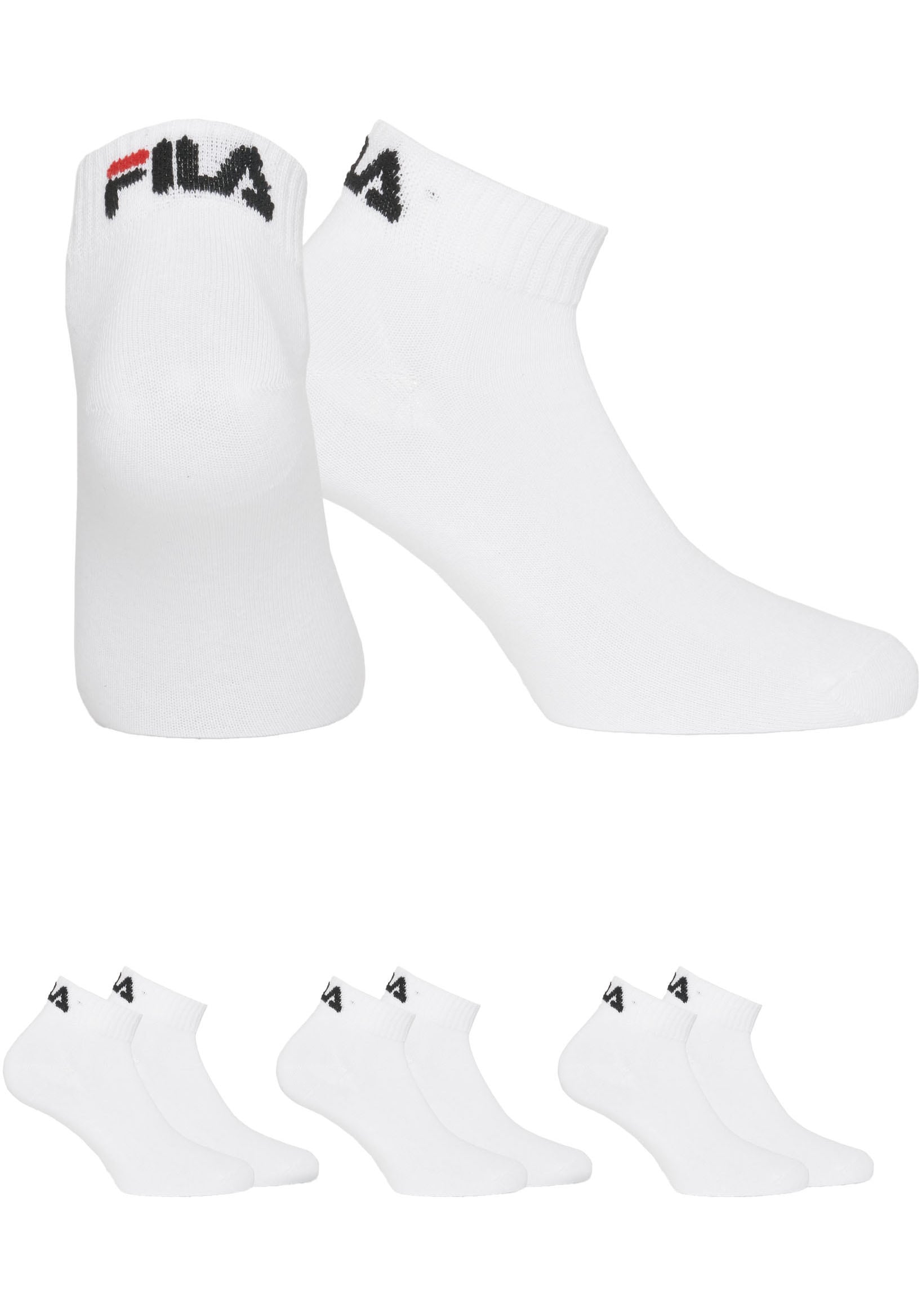 Fila Kurzsocken »UNISEX INVISIBLE PLAIN SOCKS«, (3 Paar), mit Logostickerei