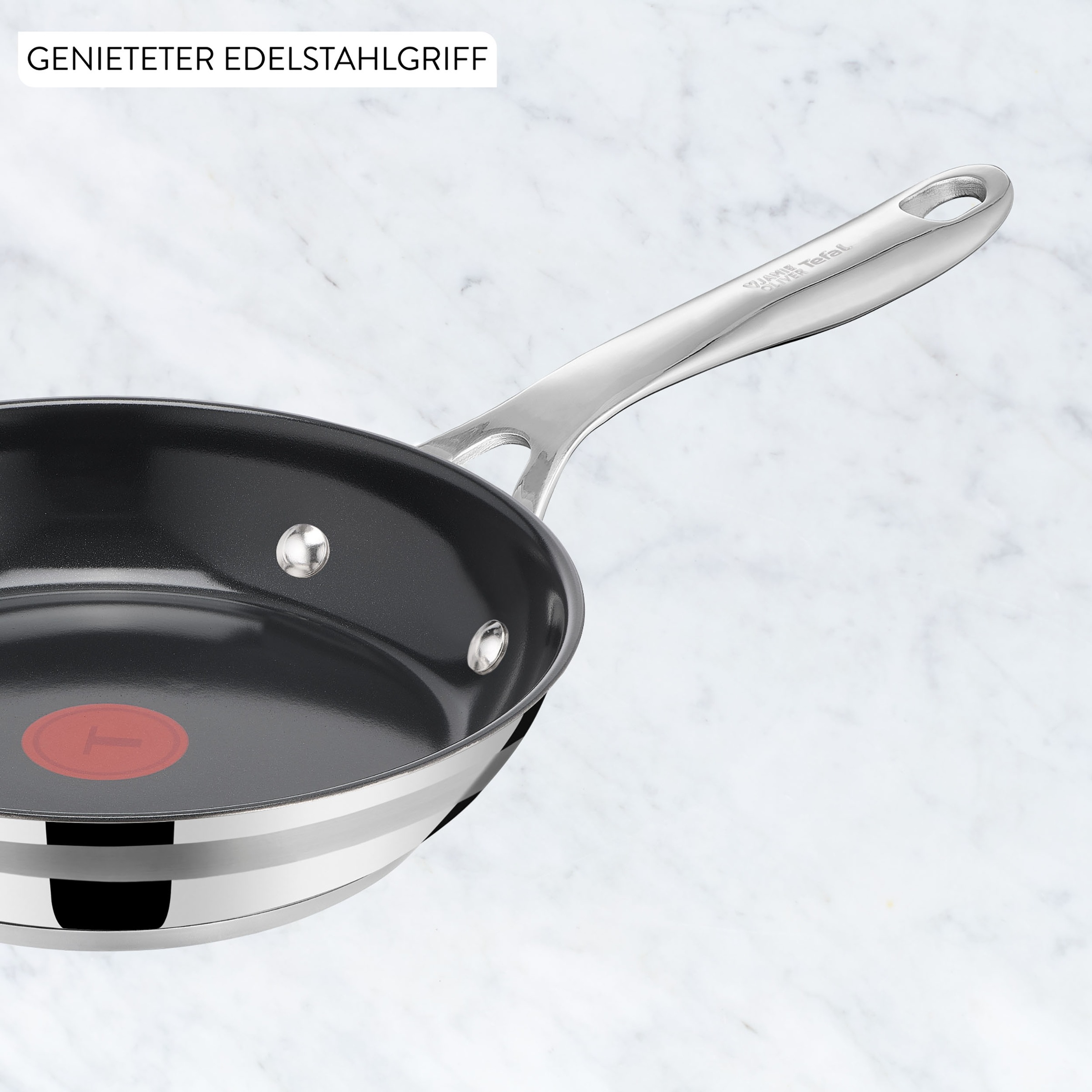 Tefal Bratpfanne »Jamie Oliver Smart Cook« Edelstahl Set, 2 tlg. Antihaftbeschichtete Keramikoberfläche, Thermo-Spot, Induktion