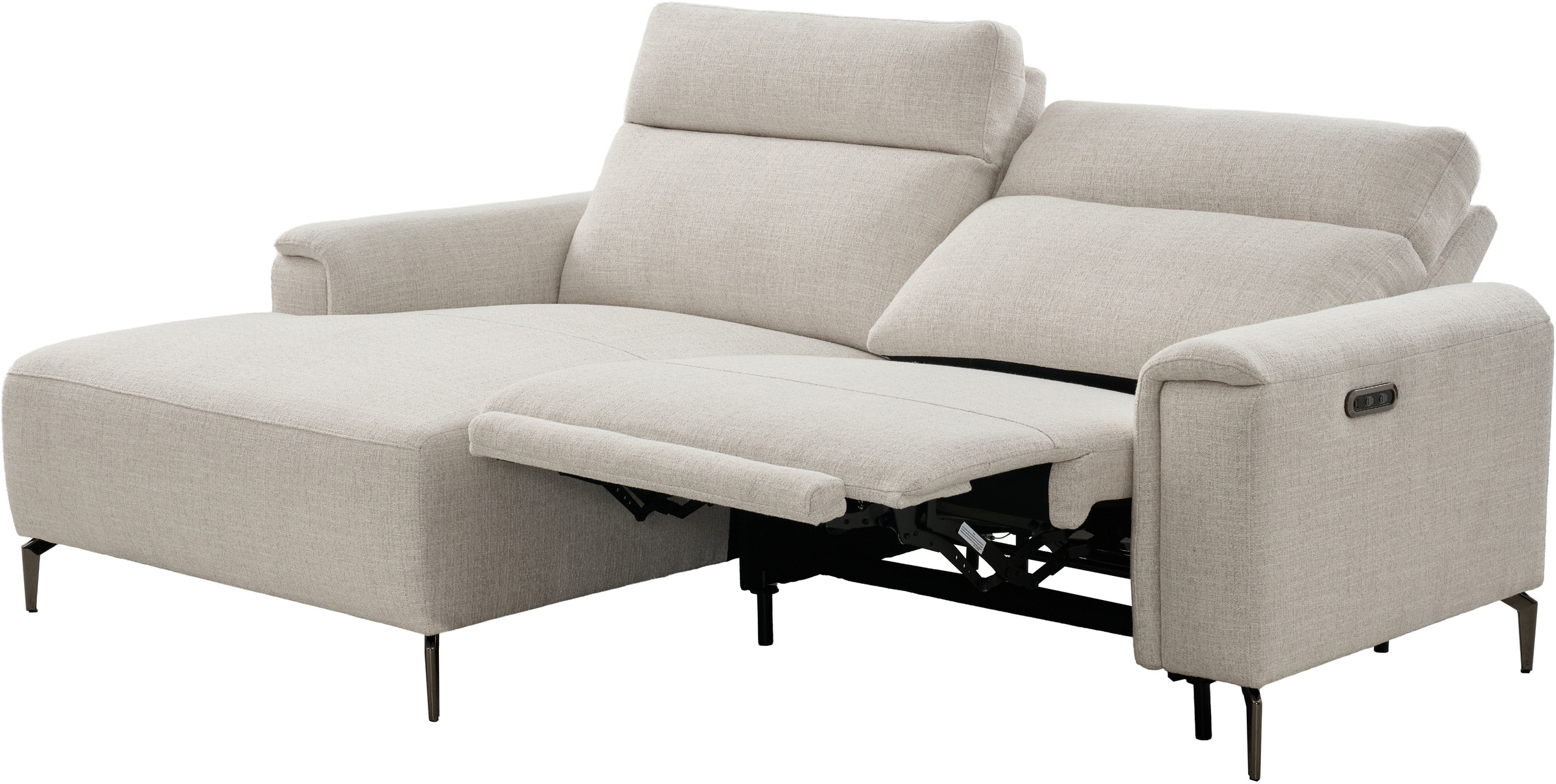 OTTO home Ecksofa »YELLIA L-Form,  227cm - elektrische Relaxfunktion« USB A/C, hoch elastischer Schaumstoff (HR) im Sitz, Webstoff