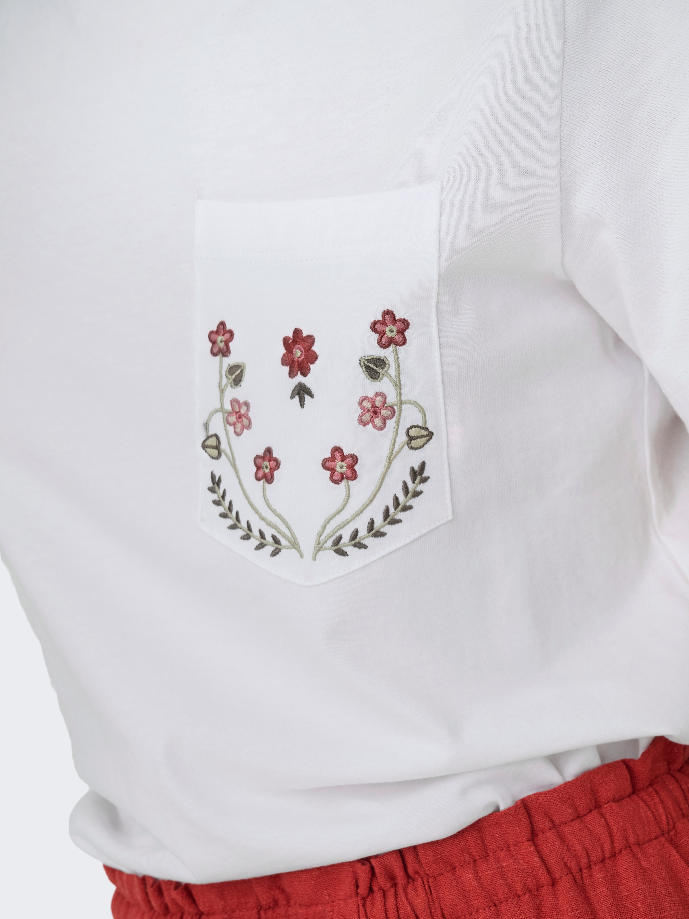 ONLY Kurzarmshirt »ONLPOLLY LIFE REG S/S POCKET TOP BOX JRS« Baumwolle, regular fit, Rundhals