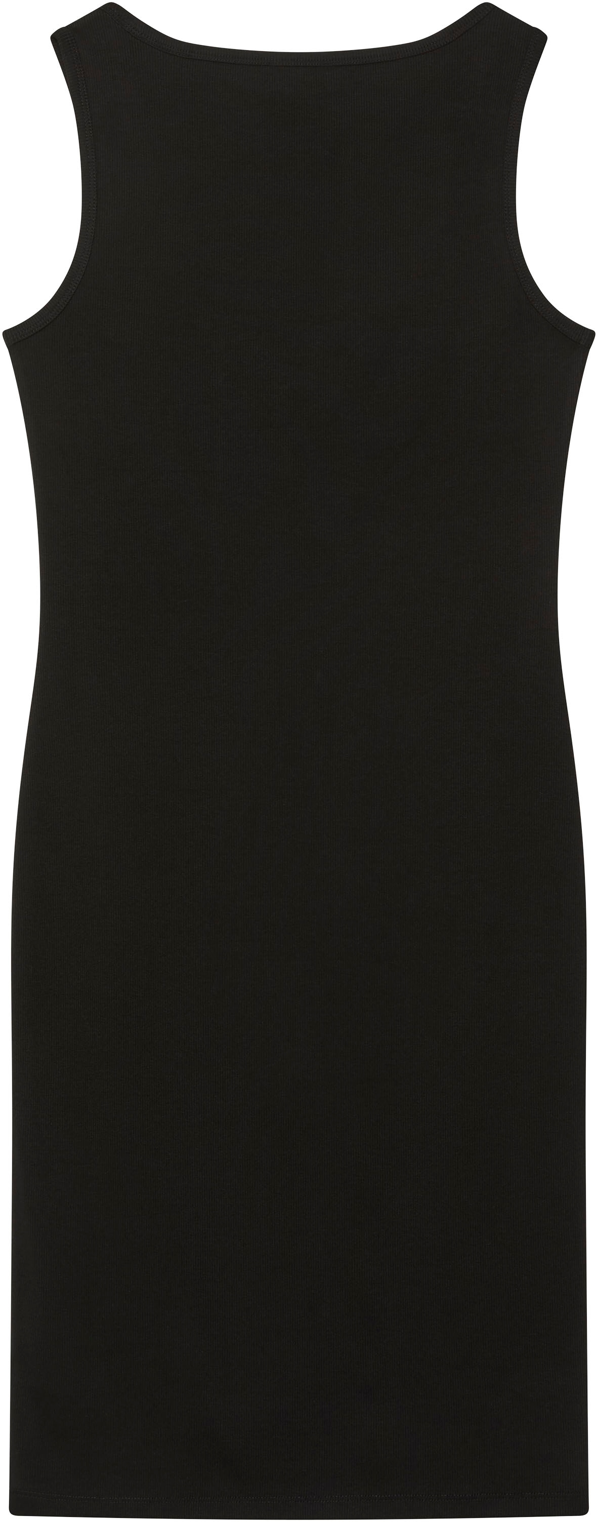 Calvin Klein Jeans Minikleid »BABY RIB WOVEN LABEL« Ohne Tasche Figurbetonte Passform mit Rundhalsausschnitt