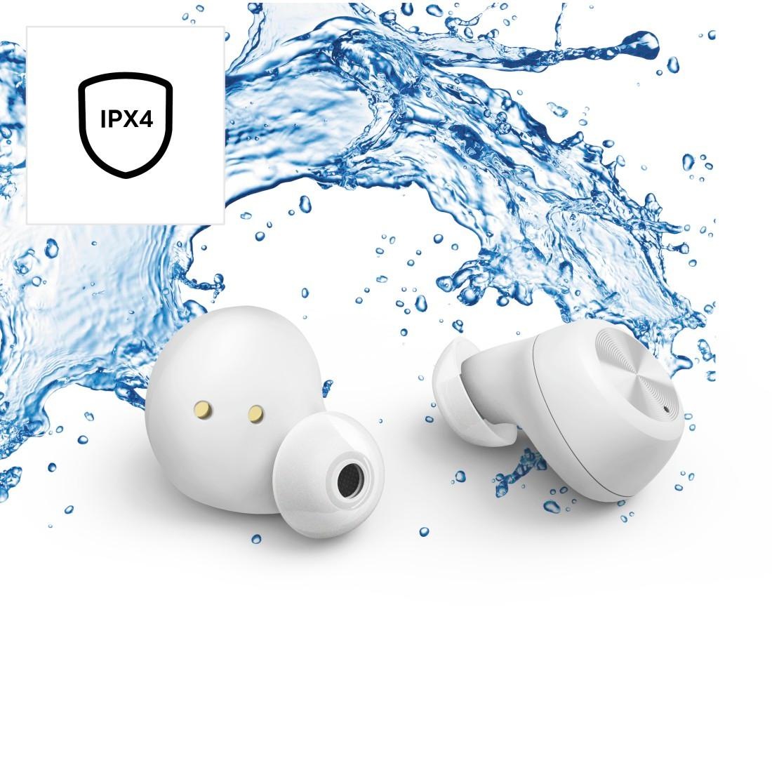 Thomson Bluetooth-Kopfhörer »Bluetooth Kopfhörer True Wireless, kabellos, spritzwassergeschützt«, A2DP Bluetooth-AVRCP Bluetooth-HFP-HSP-SPP, True Wireless-Sprachsteuerung, Sprachassistenten, integriertes Mikrofon und Telefonfunkion, In Ear