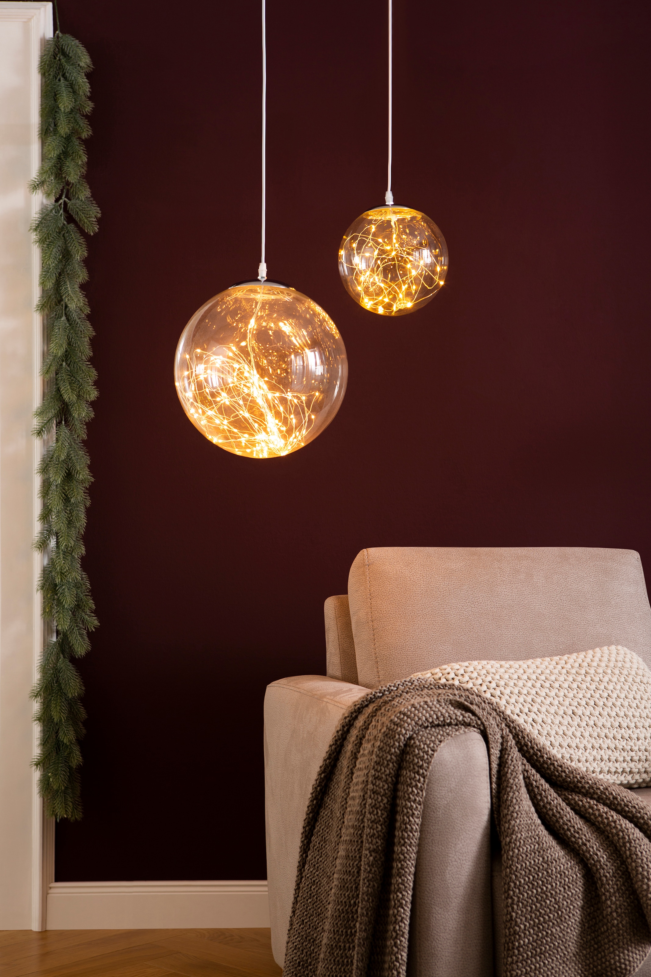 AM Design LED Dekolicht, LED aus aussen online kaufen Weihnachtsdeko Kugel Glas, Lichterglanz