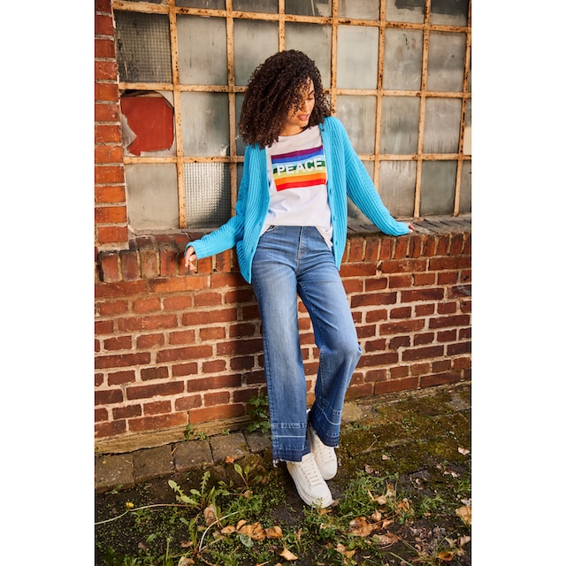 Aniston CASUAL Straight-Jeans, mit trendiger Waschung am leicht  ausgefranstem Saum im Online-Shop kaufen
