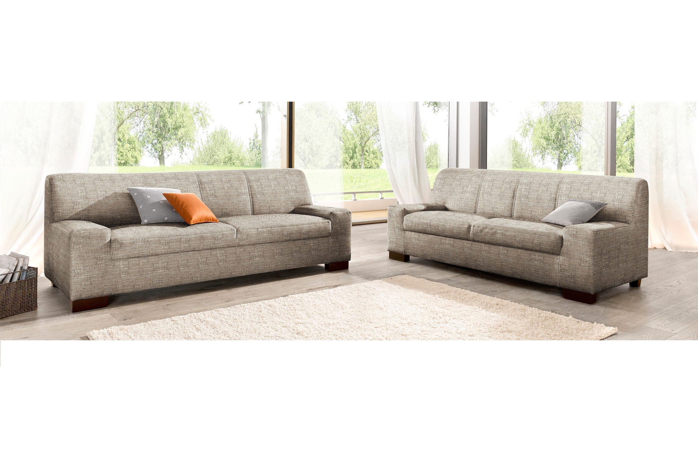 DOMO collection Polstergarnitur »Norma kubisch und zeitlos« Set, 2 Stk. tlg günstig online kaufen