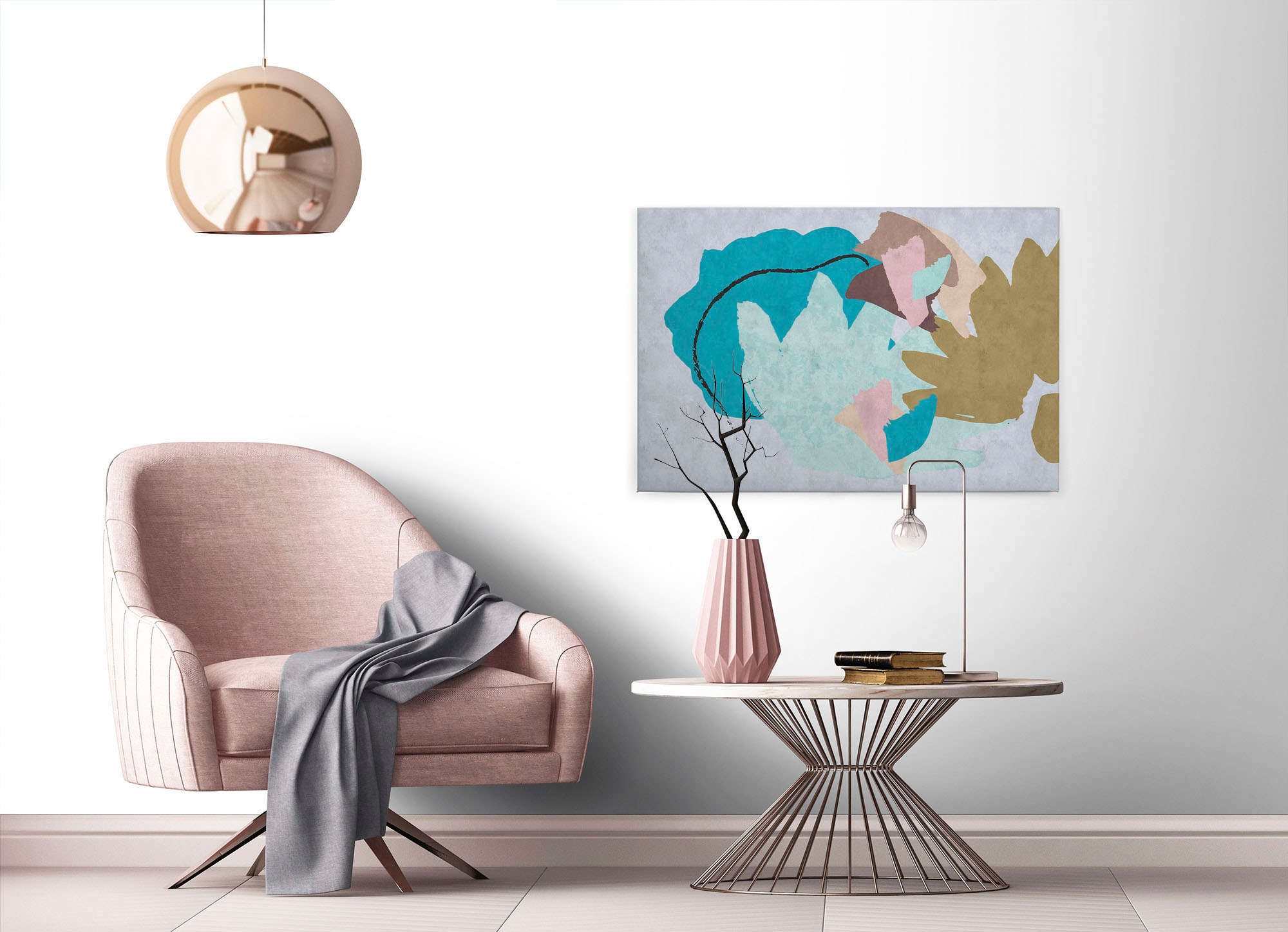 A.S. Création Leinwandbild »floral collage« Abstrakt | Kunst 1 Stk. tlg. Keilrahmen Bild Floral Abstrakt Leinwand-Bild Wohnzimmer modern Kinder