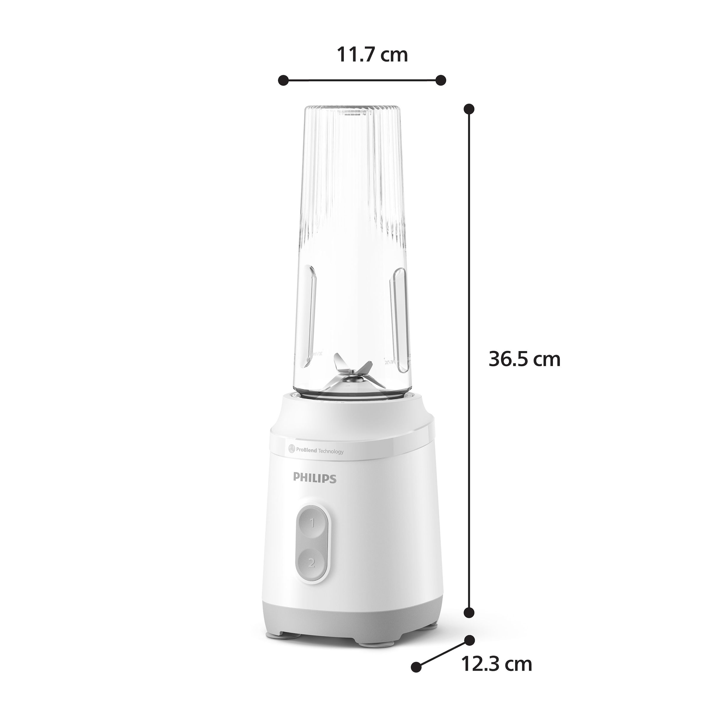 Philips Standmixer »HR2760/01 mit ProBlend-Technologie« 350 W Blend & Go-Trinkbecher, 2 Geschwindigkeitsstufen, Weiß