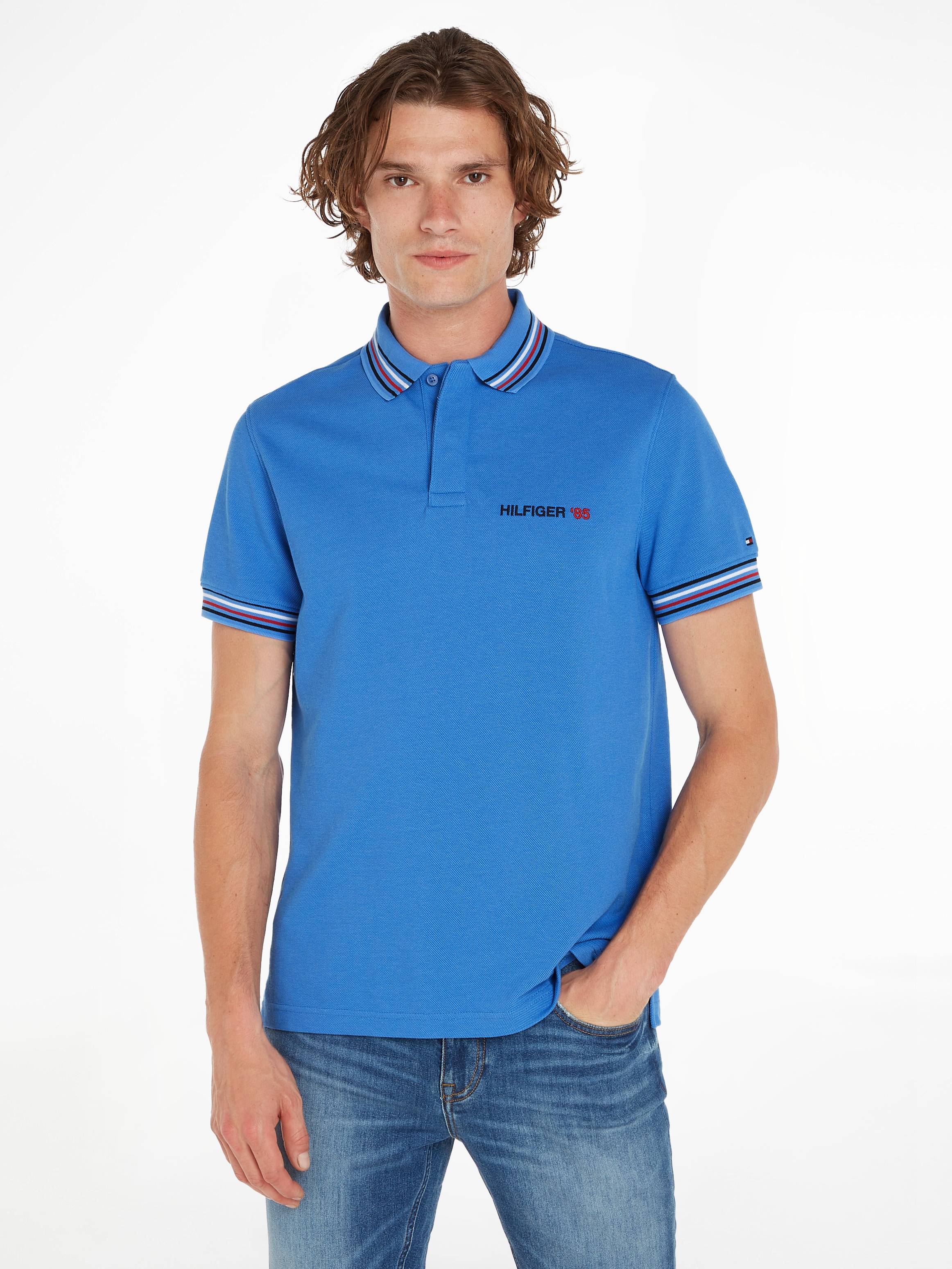 Poloshirt »CONTRAST GLOBAL STRIPE REG POLO«, mit kontrastfarbenen Details