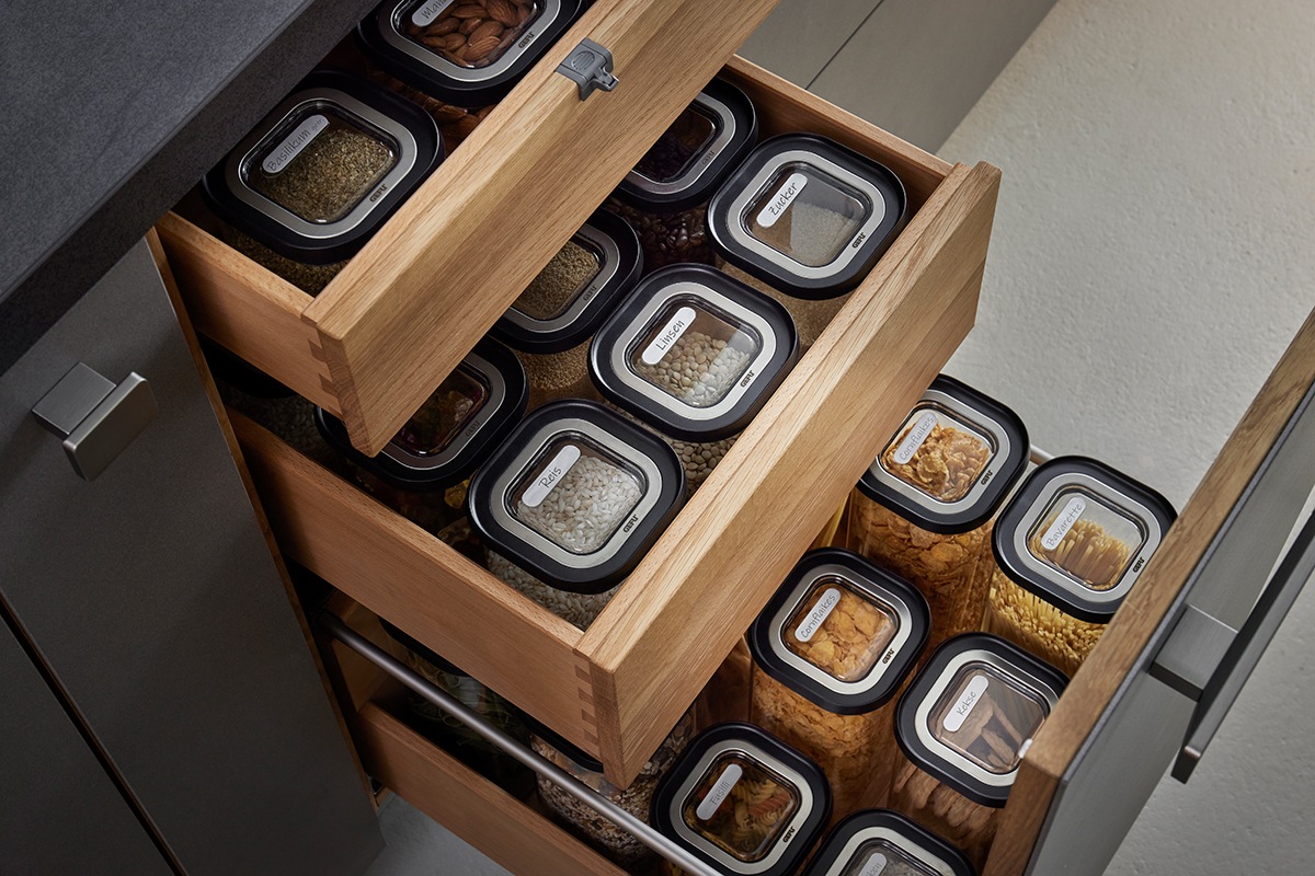 GEFU Vorratsglas »PANTRY« Set, 4 Vorratsgläser, 4 Deckel, 8 tlg. Stapelbar, günstig online kaufen