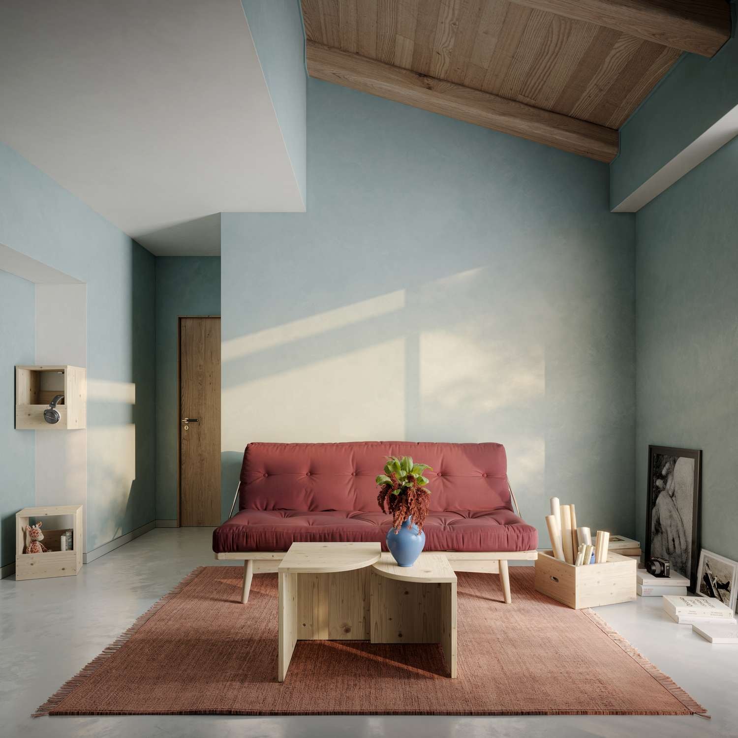 Karup Design Beistelltisch »GRAB-IT Stuhl, Hocker, Ablage, Aufbewahrung, Wandregal, Abstelltisch«, Beistelltisch mit Stauraum, Mehrzweck, zum Mitnehmen, Kiefer massiv