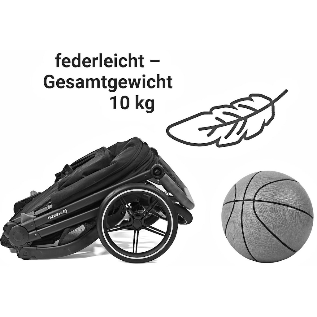 Gesslein Kombi-Kinderwagen »FX4 Soft+ mit Aufsatz Swing schwarz, mintgrün meliert«