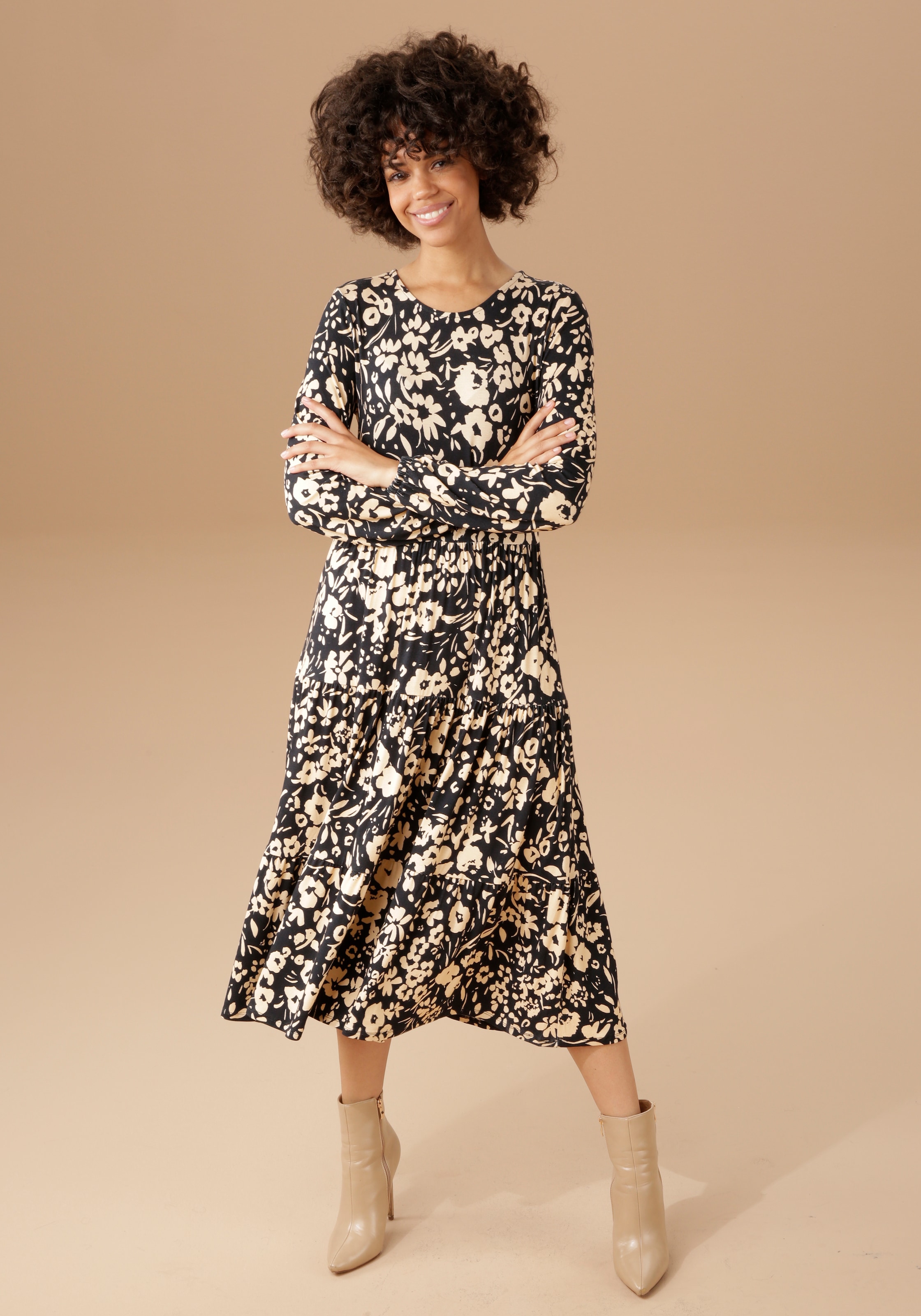 CASUAL kaufen Blumendruck Jerseykleid, mit abstraktem Aniston