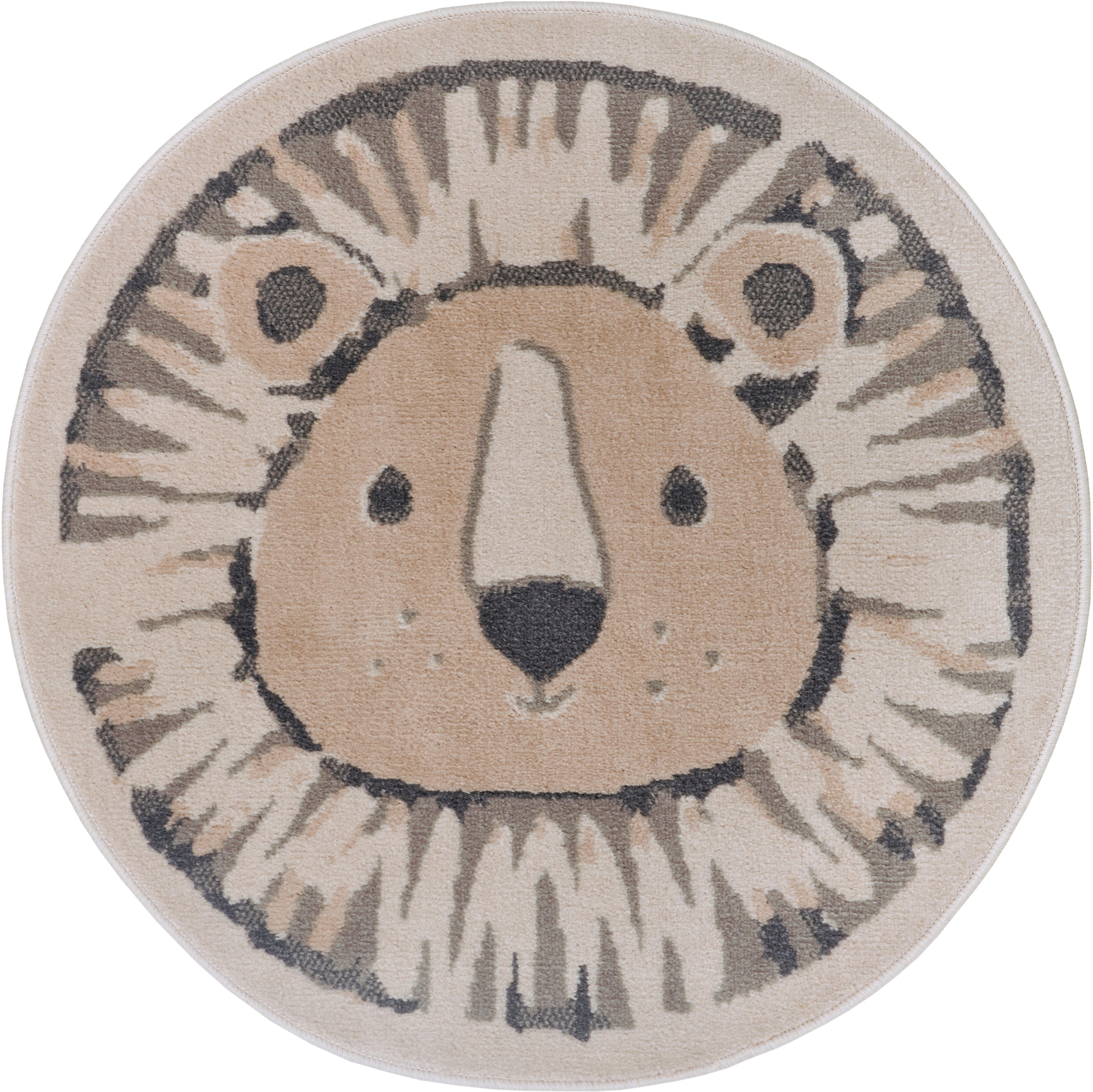 HANSE Home Kinderteppich »Adventures Lion«, rund, 8 mm Höhe, Spielteppich, fest, Kinderzimmer, Kurzflor, Spielunterlage