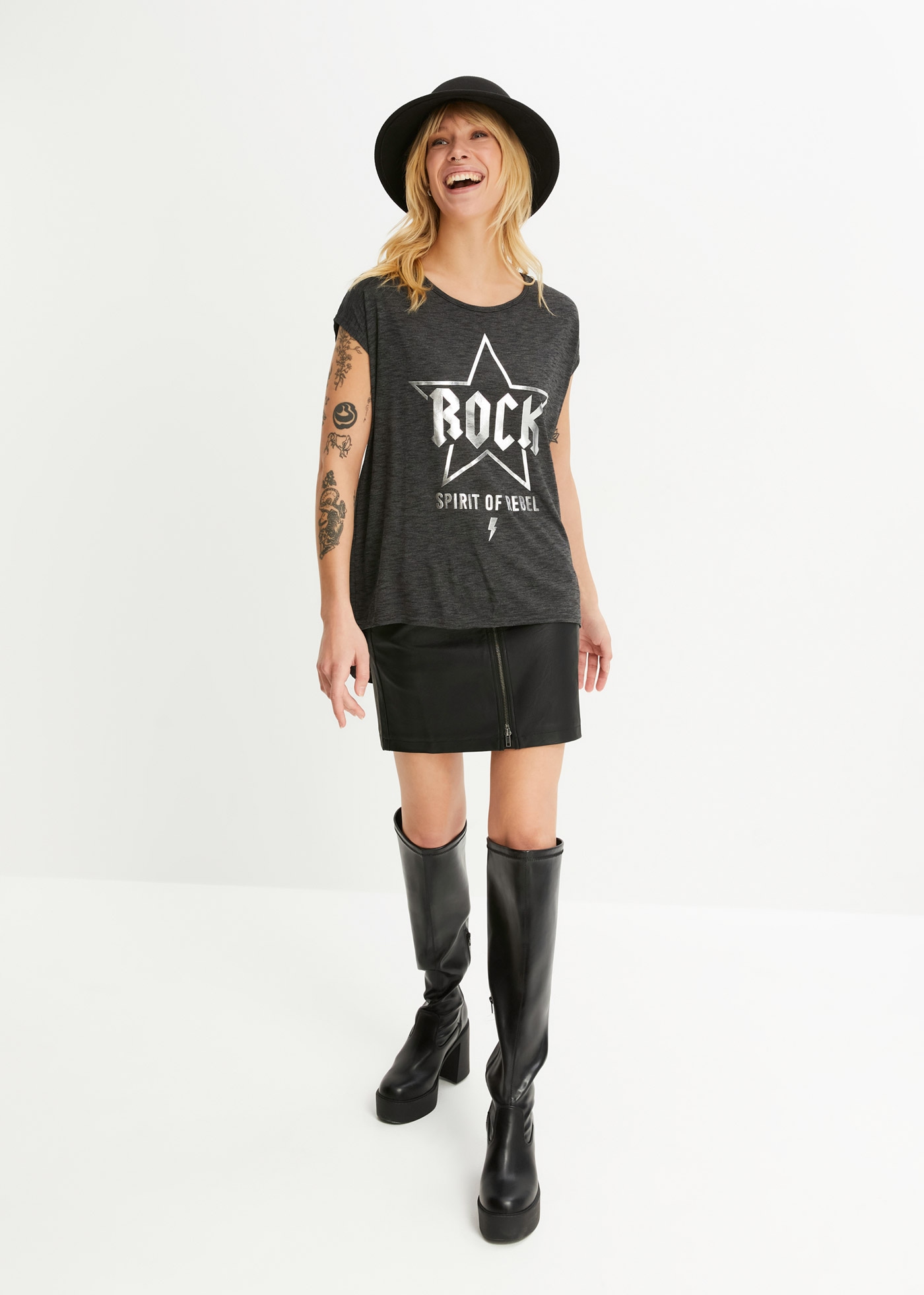 bonprix Longshirt Longshirt aus softem Viskose-Mix