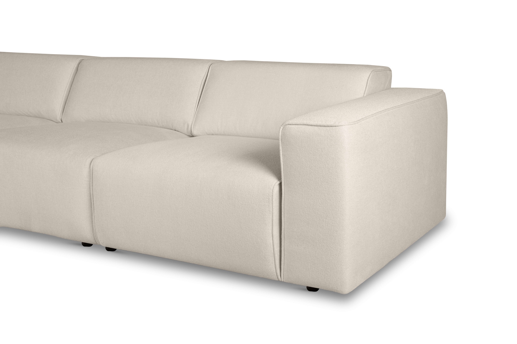 andas Ecksofa »Noord mit Kedernaht, Breite 281 cm, L-Form«, Cord, Struktur, Webstoff, mit Wellenunterfederung, Massivholzrahmen