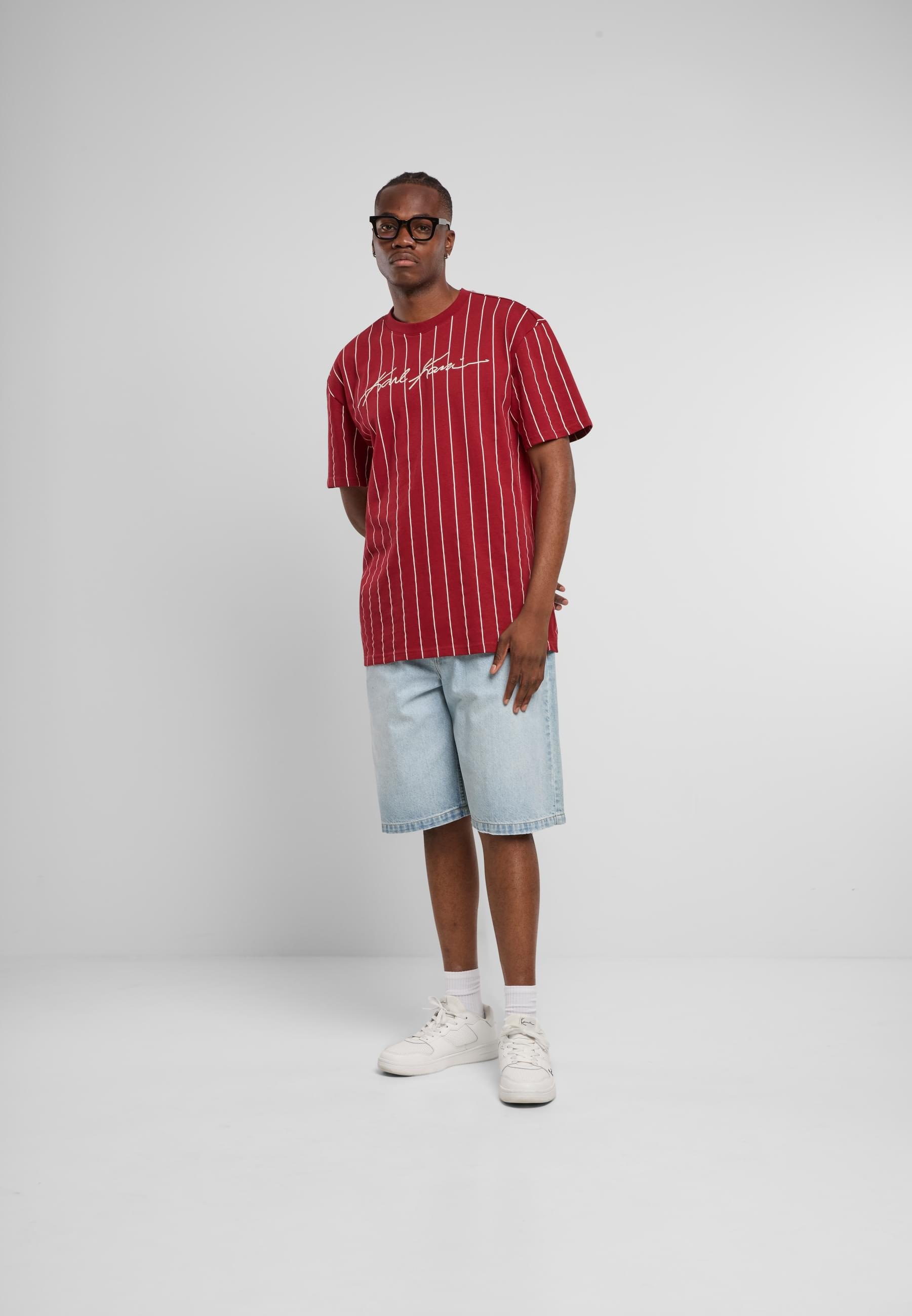 Karl Kani T-Shirt »Karl Kani Autograph Pinstripe Jersey Boxy T-Shirt« 1 Stk.