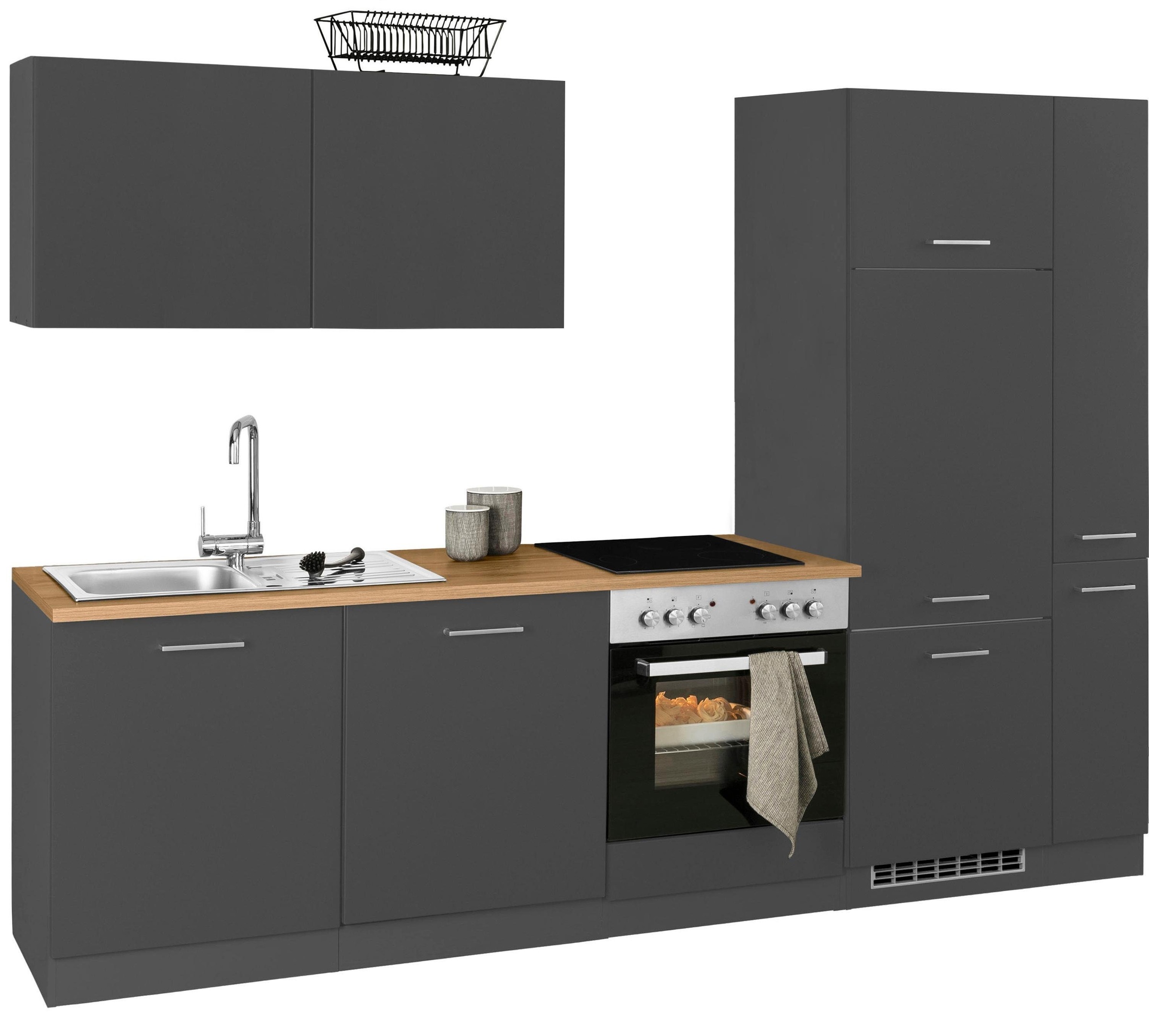 KOCHSTATION Küchenzeile »KS-Kehl«, ohne E-Geräte, Breite 270 cm, für Kühlschrank