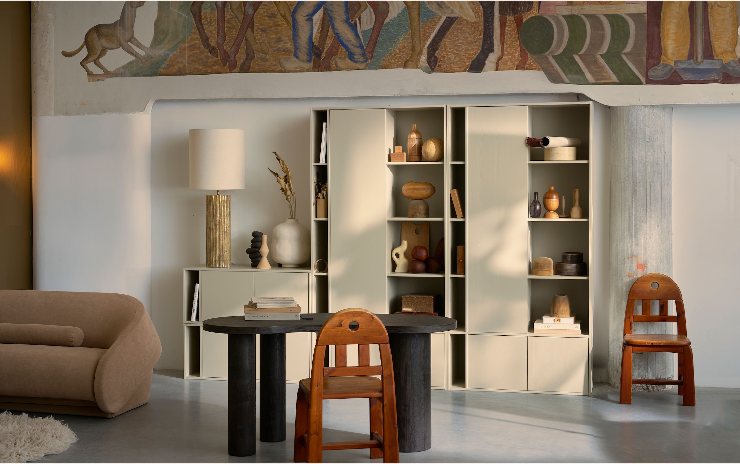 WOOOD Garderobenschrank »vtwonen SETTLE DOWN ABLAGESCHRANK 108CM KIEFER DUST [fsc]« Settle Down Aufbewahrungsschrank, FSC-Kiefer, Push-to-Open