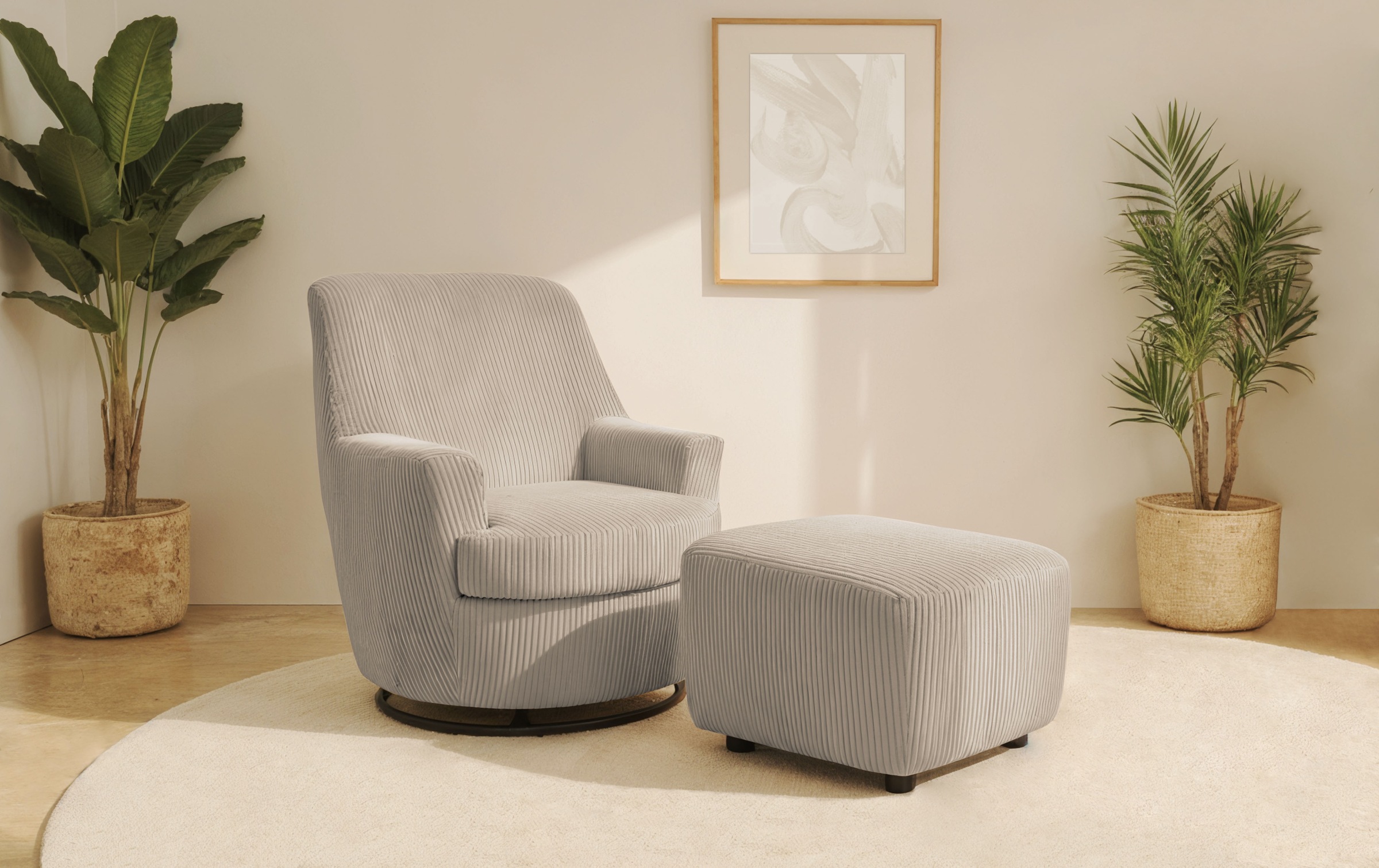 INOSIGN Drehsessel »HETTY, Drehsessel mit Wippfunktion und Hocker; Lesesess günstig online kaufen