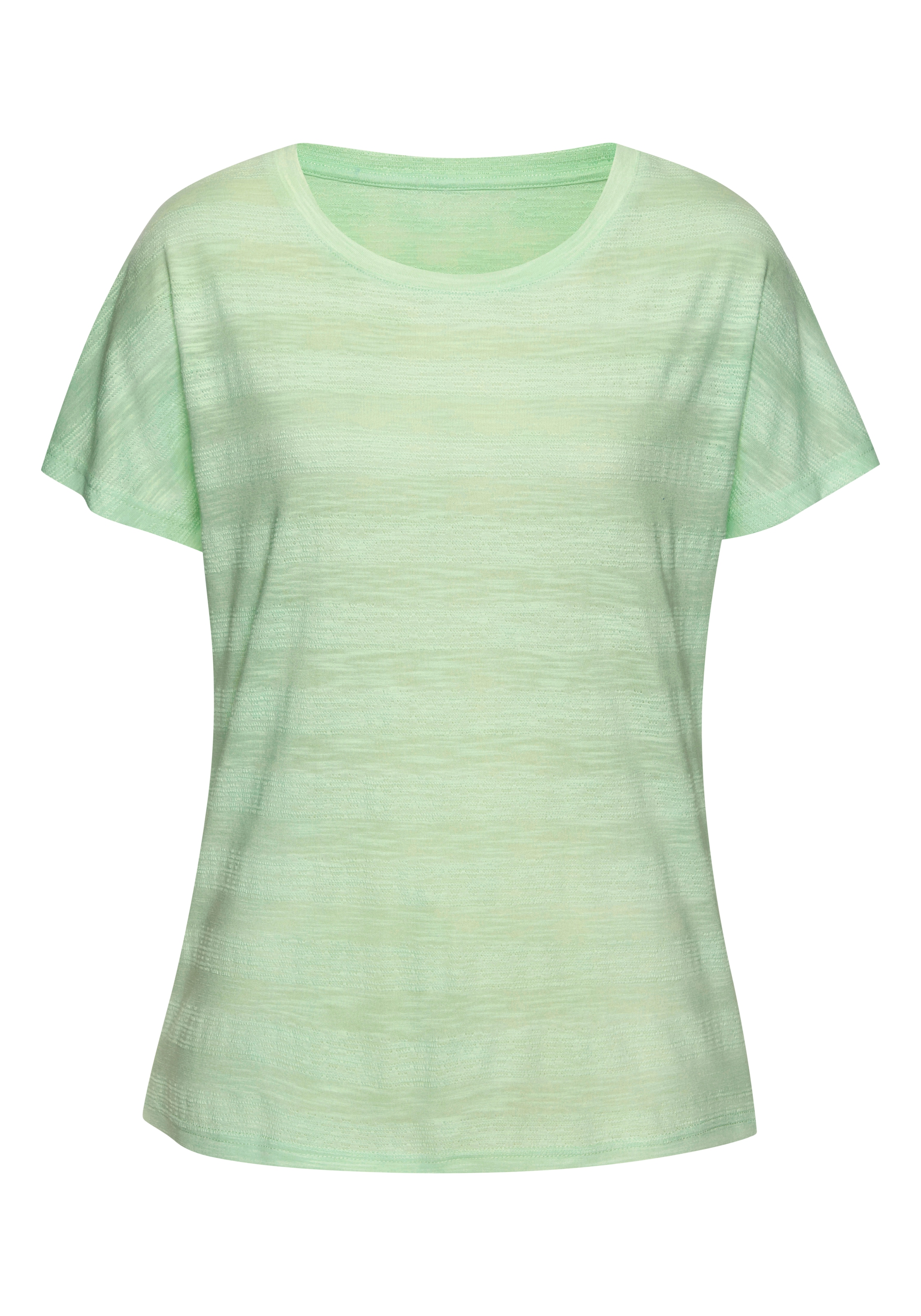 Vivance T-Shirt »mit modischer Strukturoptik« 2er-Pack,  aus pflegeleichter Qualität mit Baumwolle