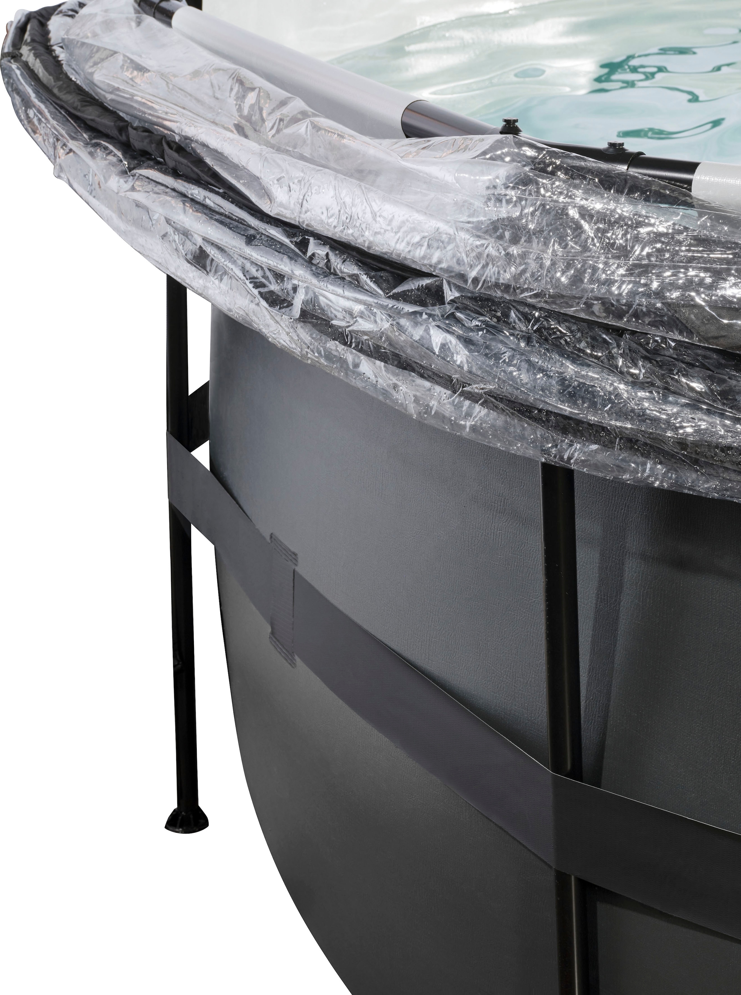 EXIT Framepool »inkl. multifunktionaler Poolabdeckung«, (Set, 4 tlg.), ØxH: 488x 122 cm, mit Sandfilteranlage und Sicherheitsleiter