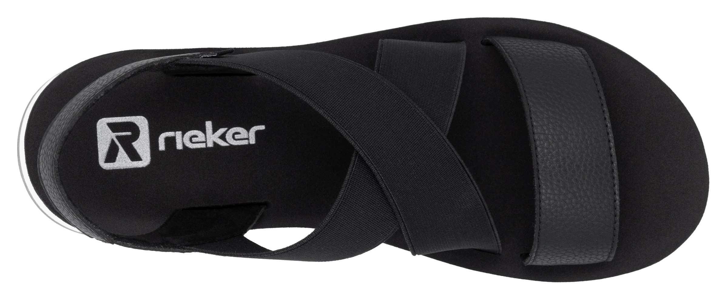 RIEKER Sport Plateausandale, Riemchensandalette, Sommerschuh, Schlupfschuh mit Gummizügen