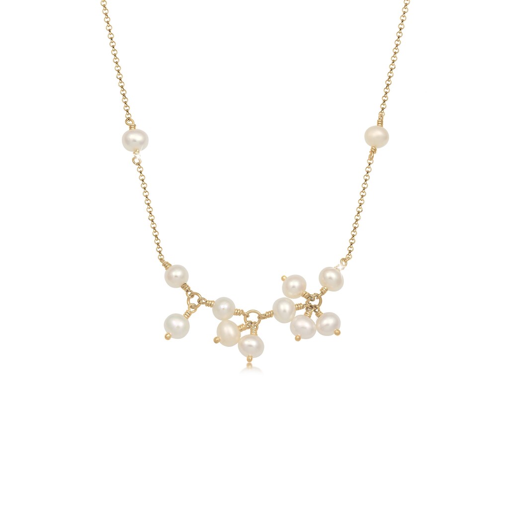 Elli Premium Perlenkette »Erbskette Süßwasserzuchtperle Modern 925 Silber«