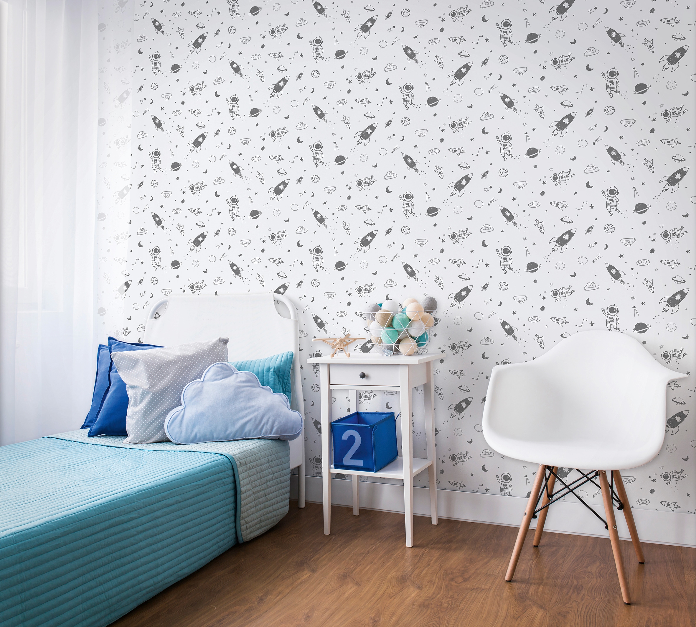 Marburg Kindertapete, Weltall-matt, moderne Tapete für Wohnzimmer Schlafzimmer Küche