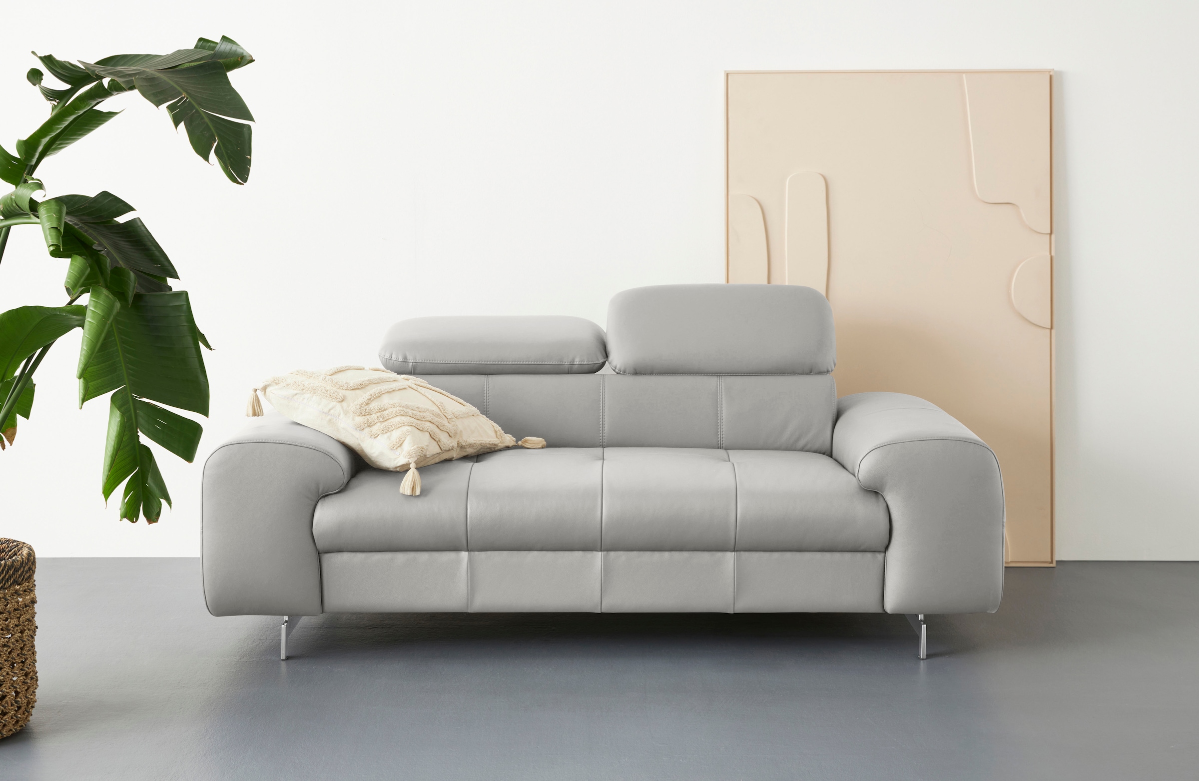 COTTA 2-Sitzer »Chef«, Big-Sofa mit Kopfteilverstellung, edle Metallkufen günstig online kaufen