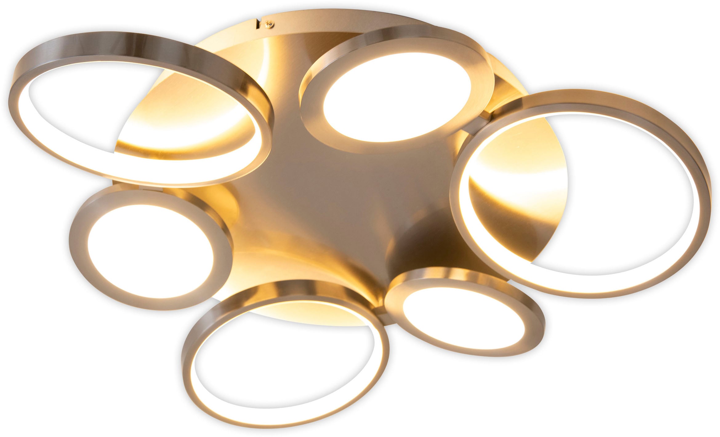 näve LED Deckenleuchte »Stelari«, 1 flammig, 3 Stufen dimmbar per Wandschalter, Diskusoptik, LED warmweiß, d: 56cm