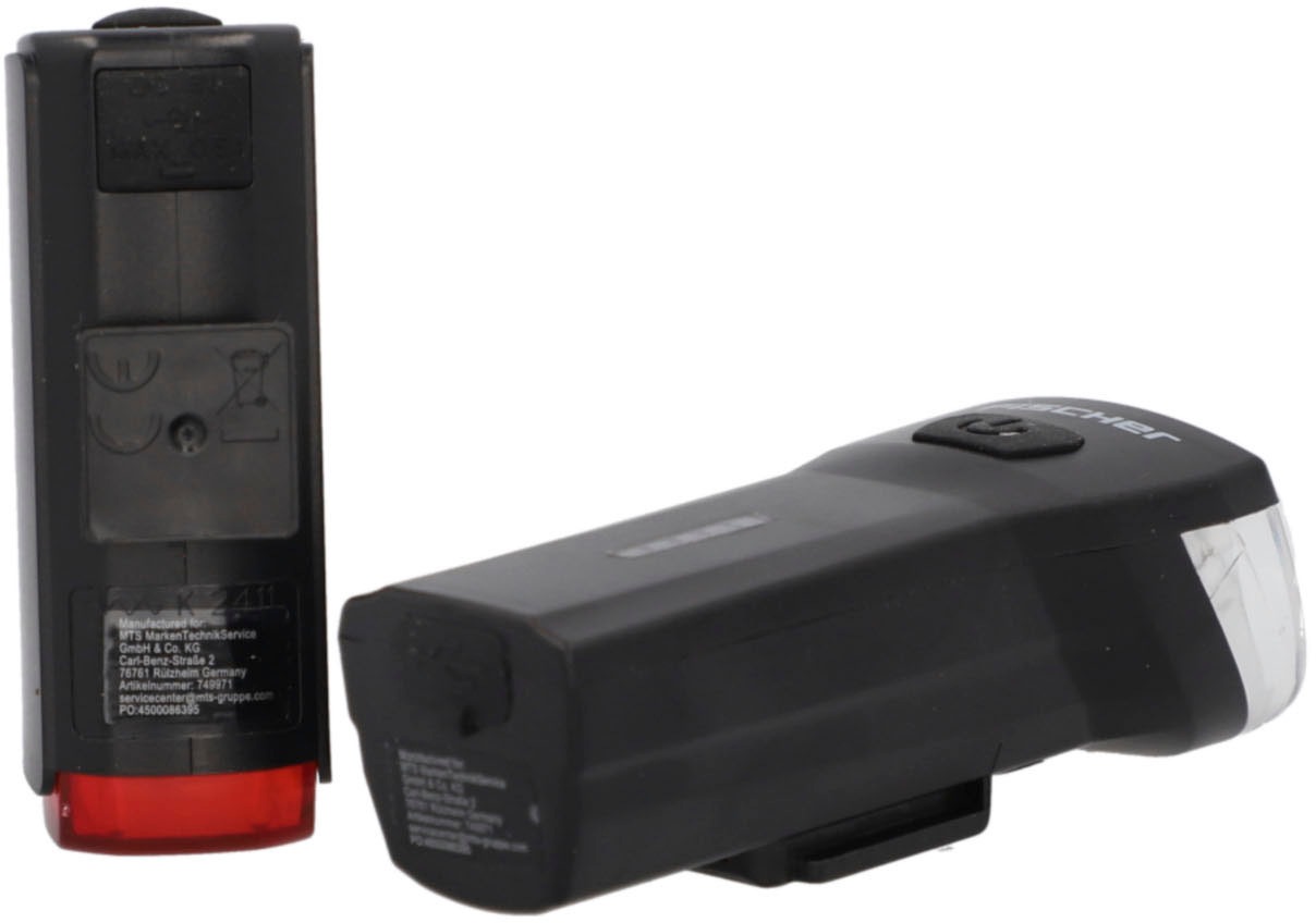 Fischer Fahrrad Fahrradbeleuchtung "Akku Bel.-Set TWIN-30/15 2.0", schwarz