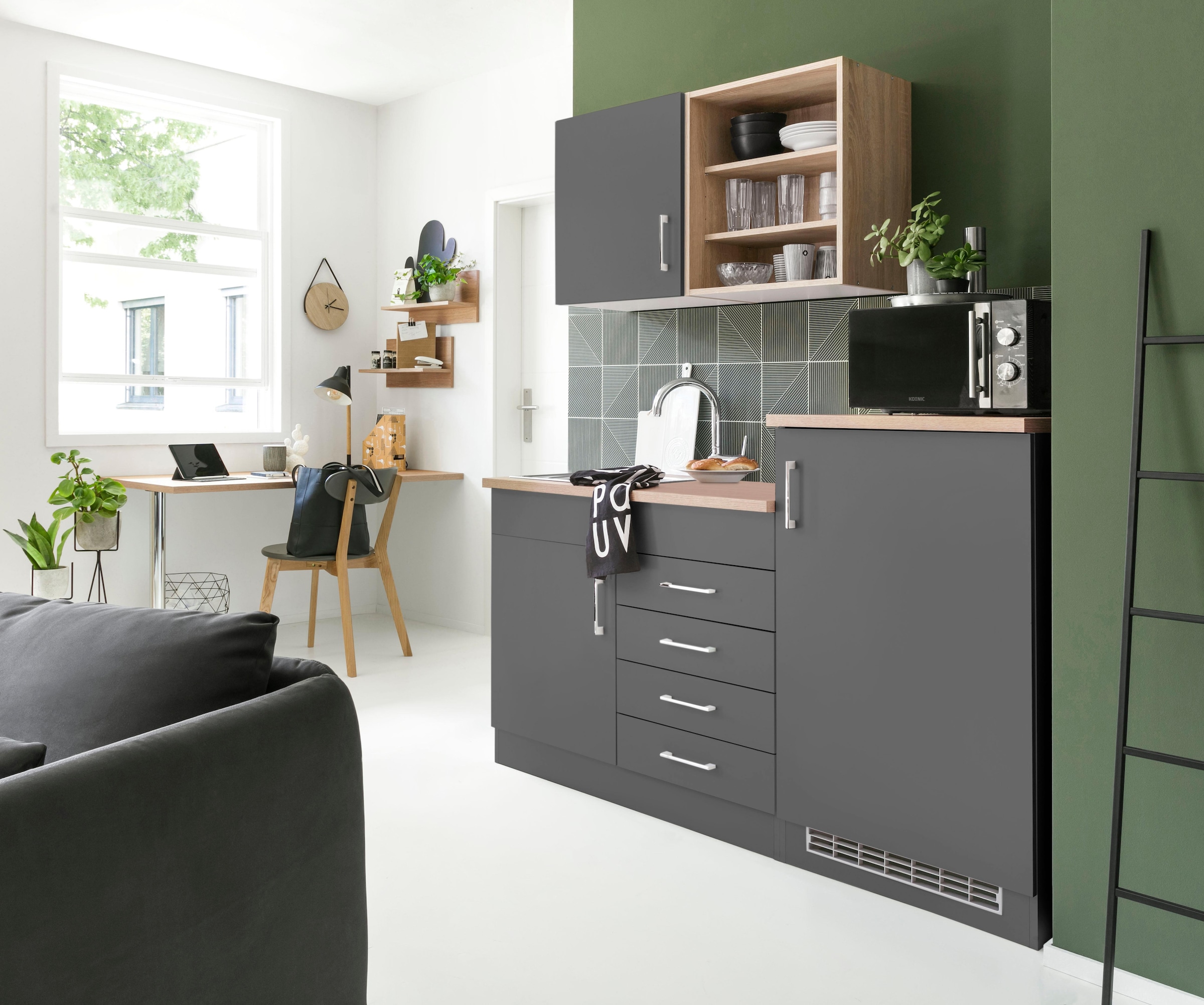 KOCHSTATION Pantryküche »KS-Mali« Breite 160 cm, mit E-Geräten