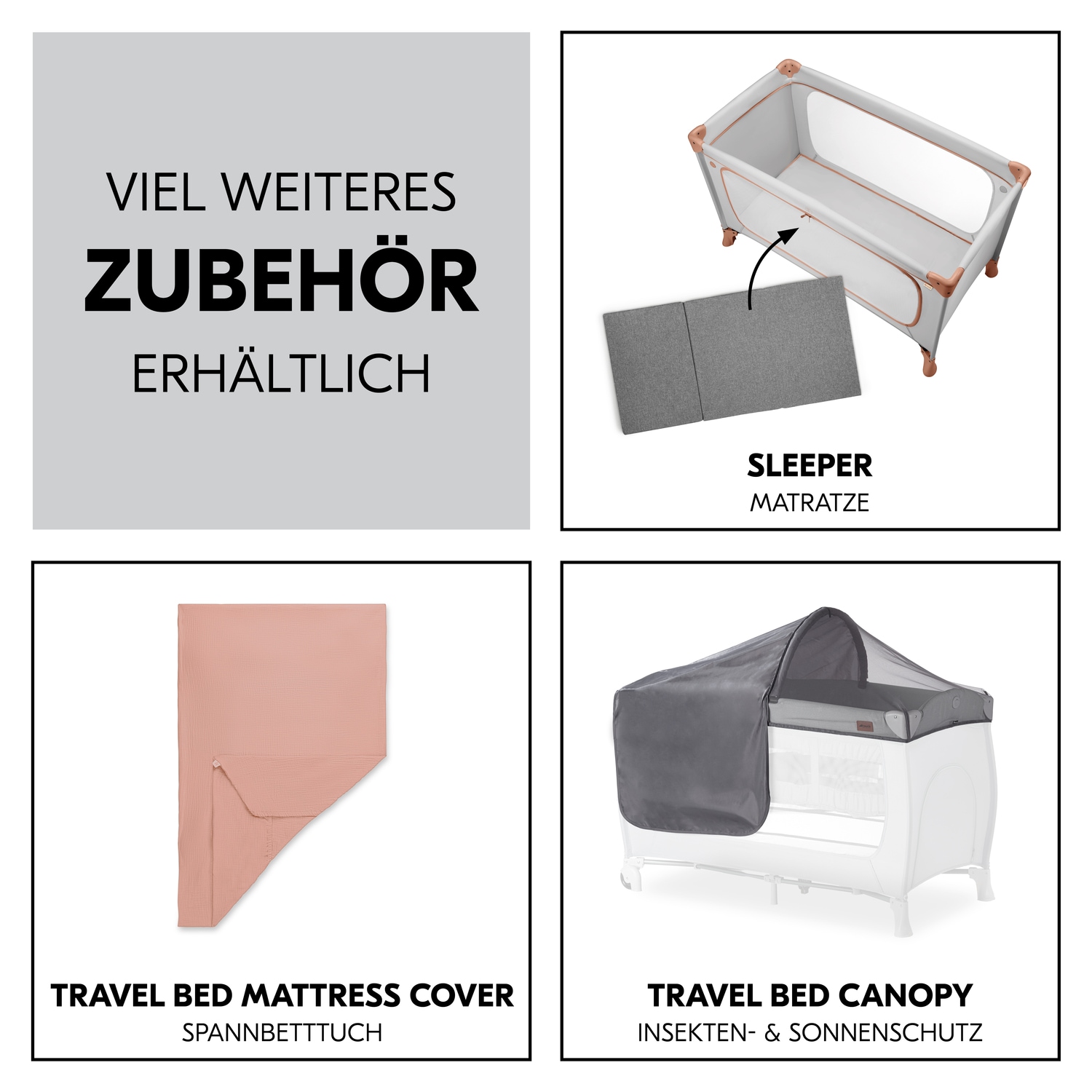Hauck Baby-Reisebett »Dream N Play Plus, Dusty Cork«, Vorderausstieg