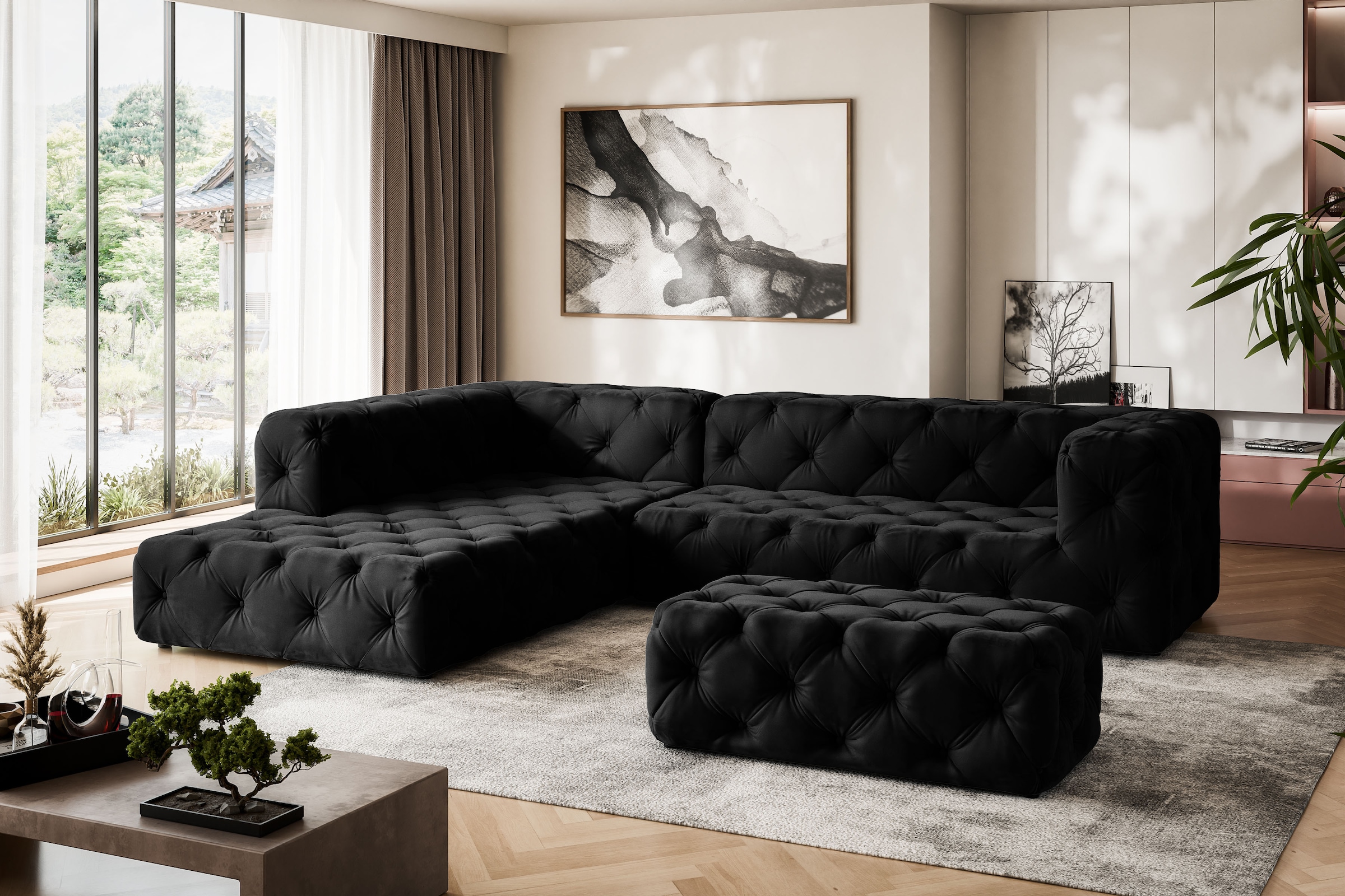 Home affaire Ecksofa »FOLLINA« L-Form, mit klassischer Chesterfield-Knopfhe günstig online kaufen