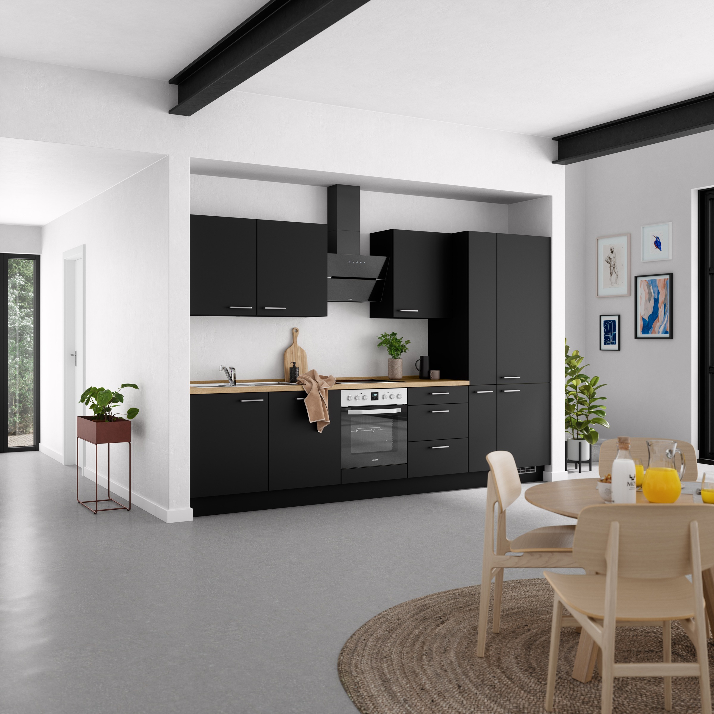 nobilia® Küchenzeile »"Touch II"«, vormontiert, Ausrichtung wählbar, Breite 330 cm, wahlw. mit E-Geräten