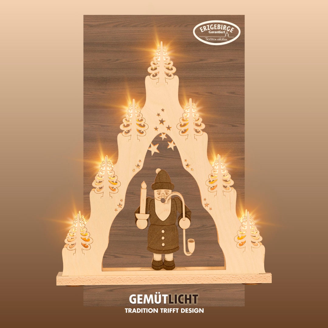 Weigla Schwibbogen »Räuchermann, Lichterspitze aus Holz, NATUR-BRAUN, Made günstig online kaufen